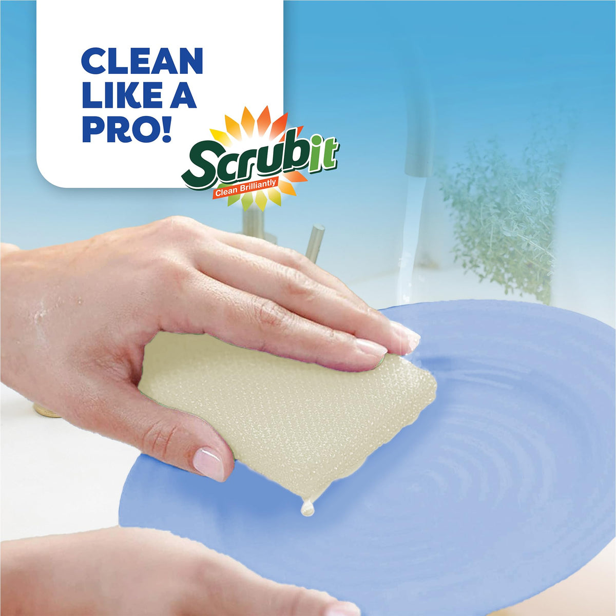 6 Scrub Sponges Kitchen By SCRUBIT
