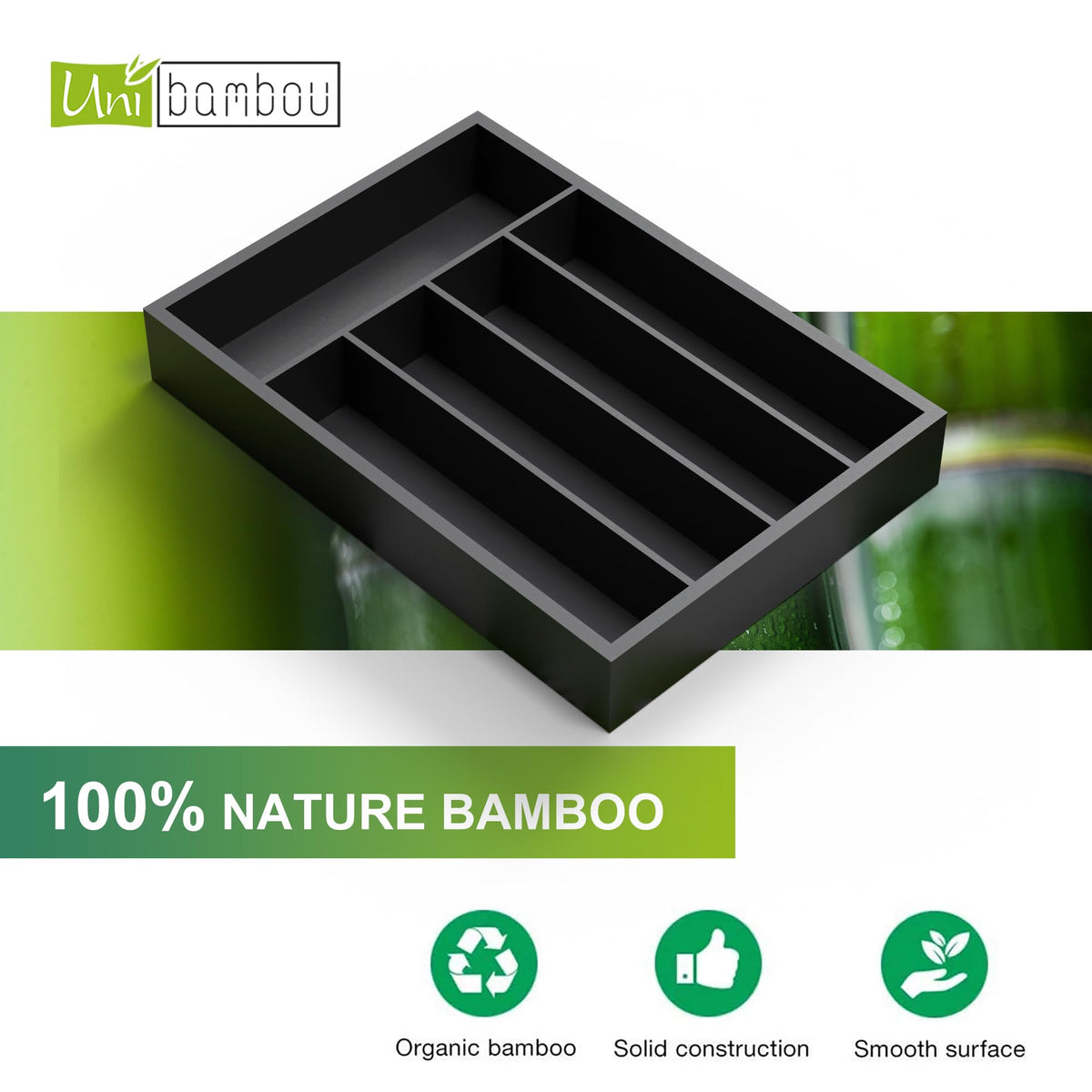 Bamboo Silverware Drawer Tray