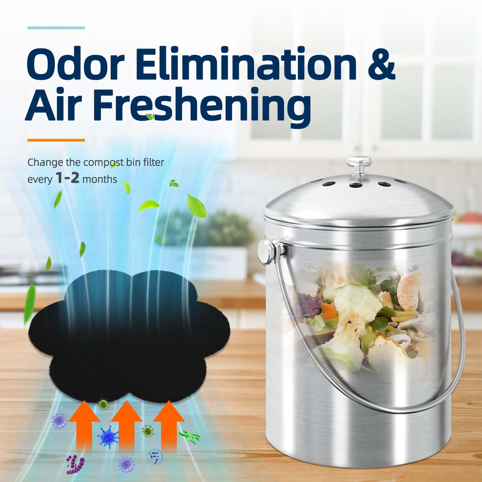 12pcs Trash Can Odor Absorbing Filters (12 Count)
