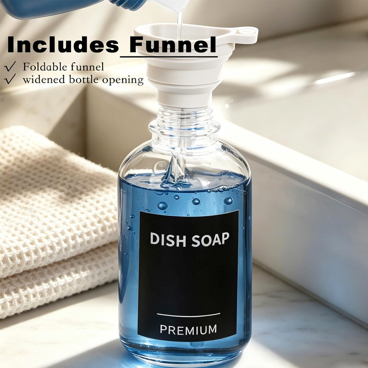12oz Dish Soap Dispenser for Kitchen (2 Count)