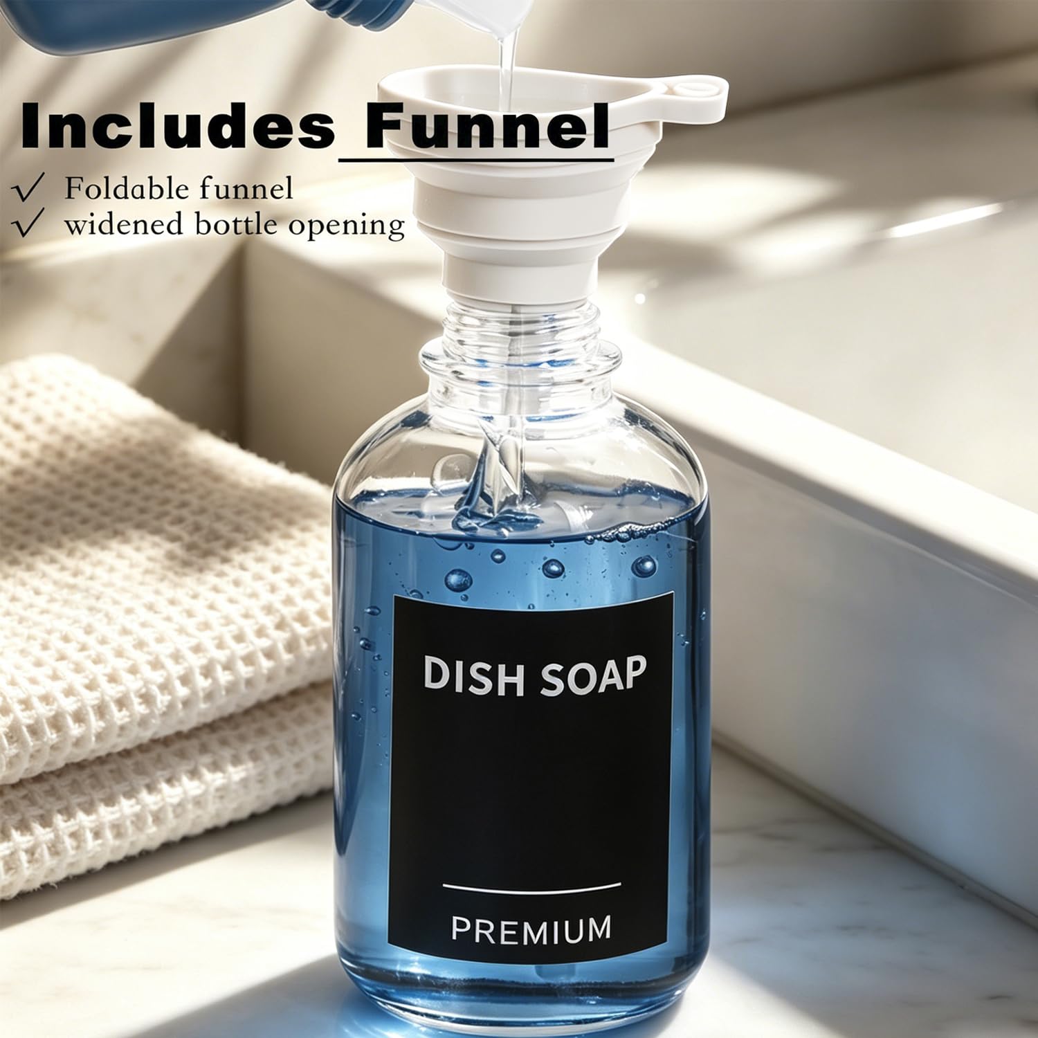 12oz Dish Soap Dispenser for Kitchen (2 Count)