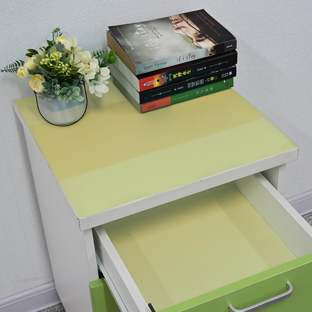12Pcs Refrigerator Liners Washable Fridge Shelf Liners Mats for Freezer Glass Shelves Kitchen Cabinets Cupboards Drawers