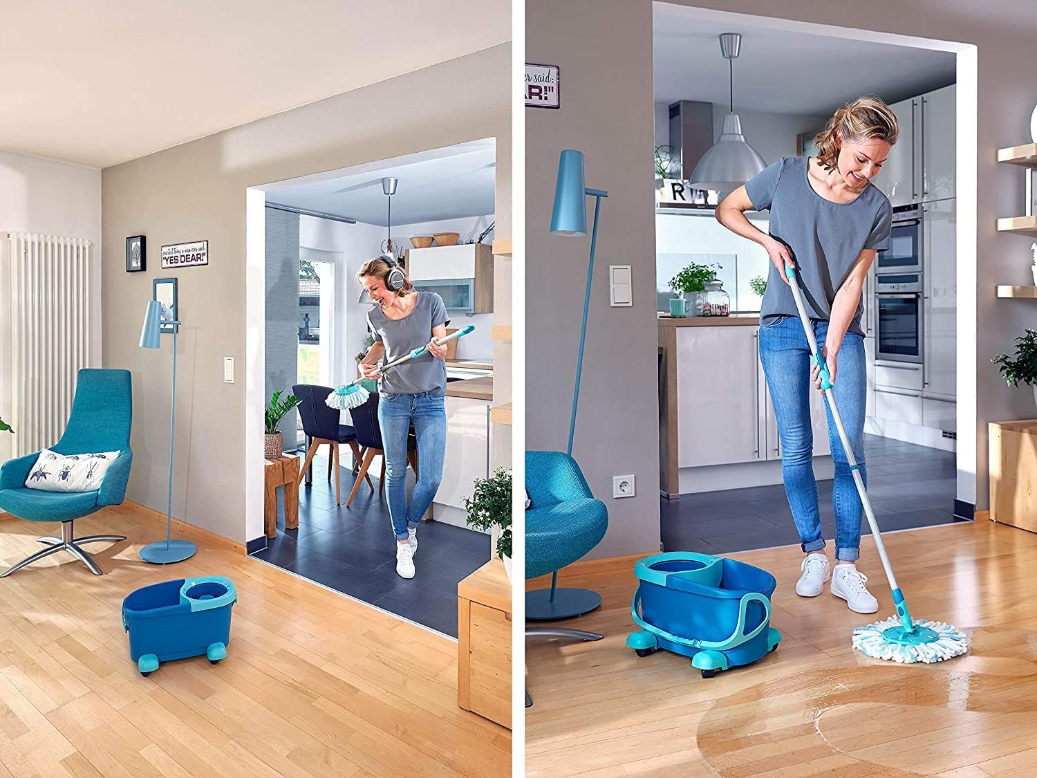 Clean Twist Spin Mop and Bucket Set with Rollers