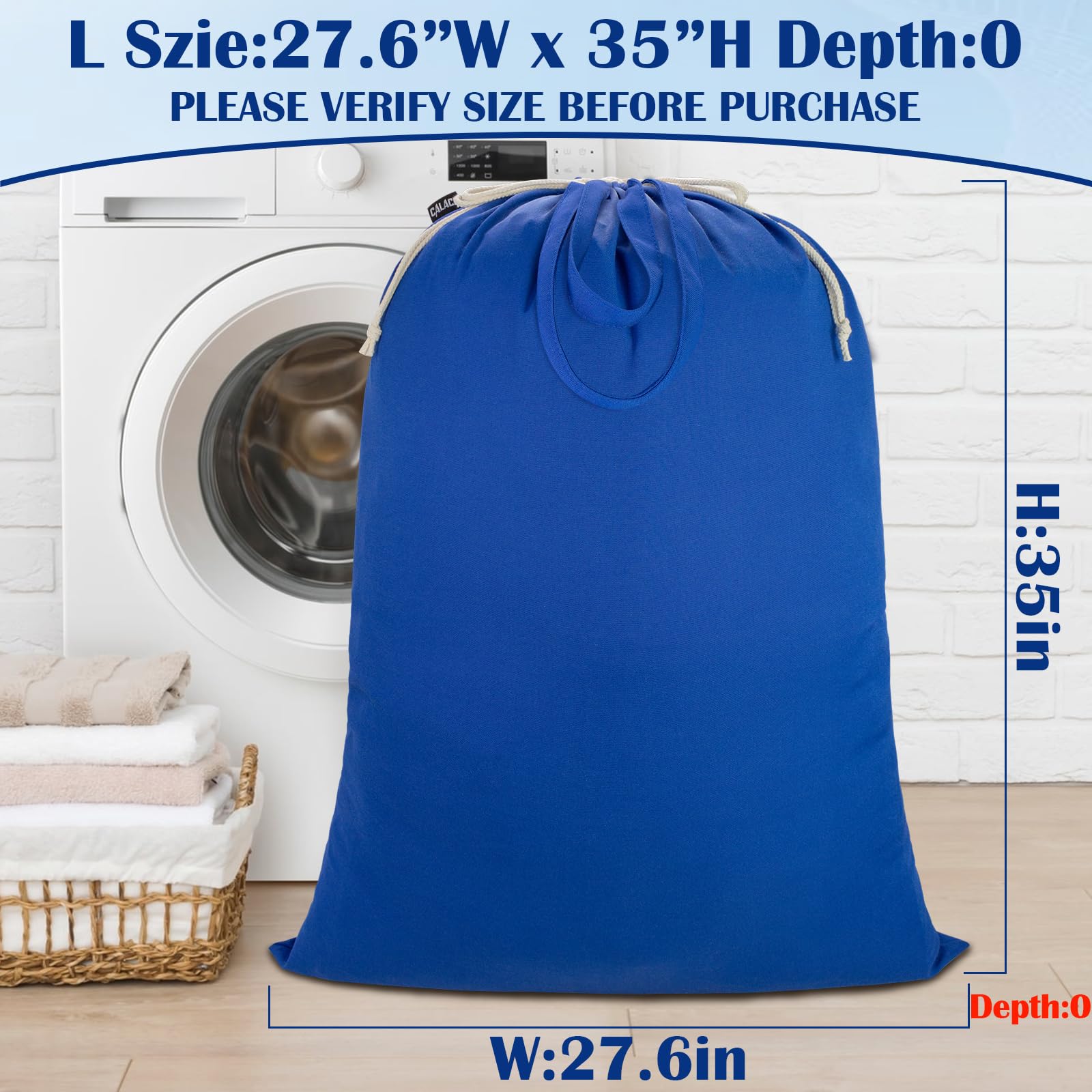 Laundry Bag with Handles & Drawstring Closure