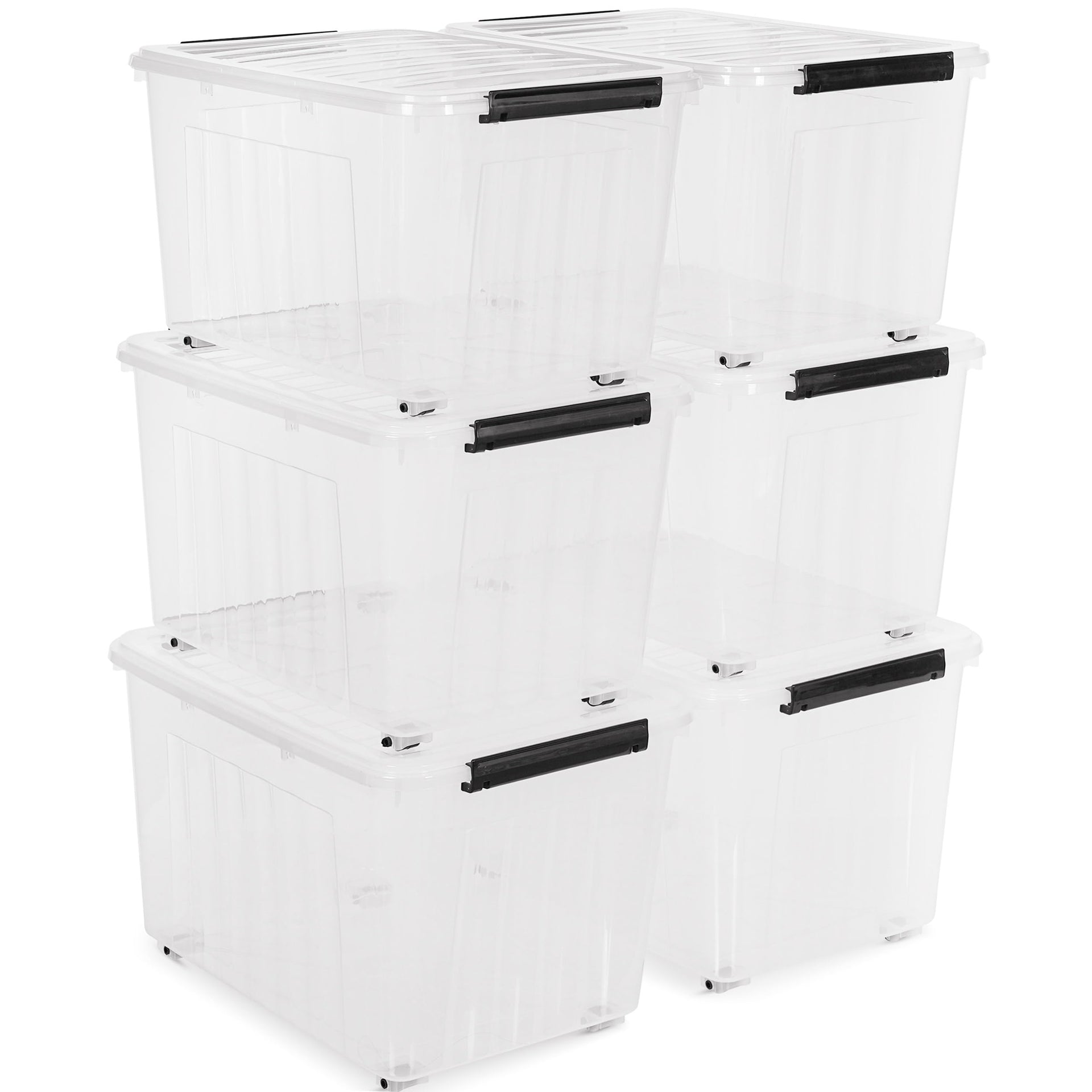 82 Quart Large Clear Plastic Storage Bins with Lids 6 (6 Count)