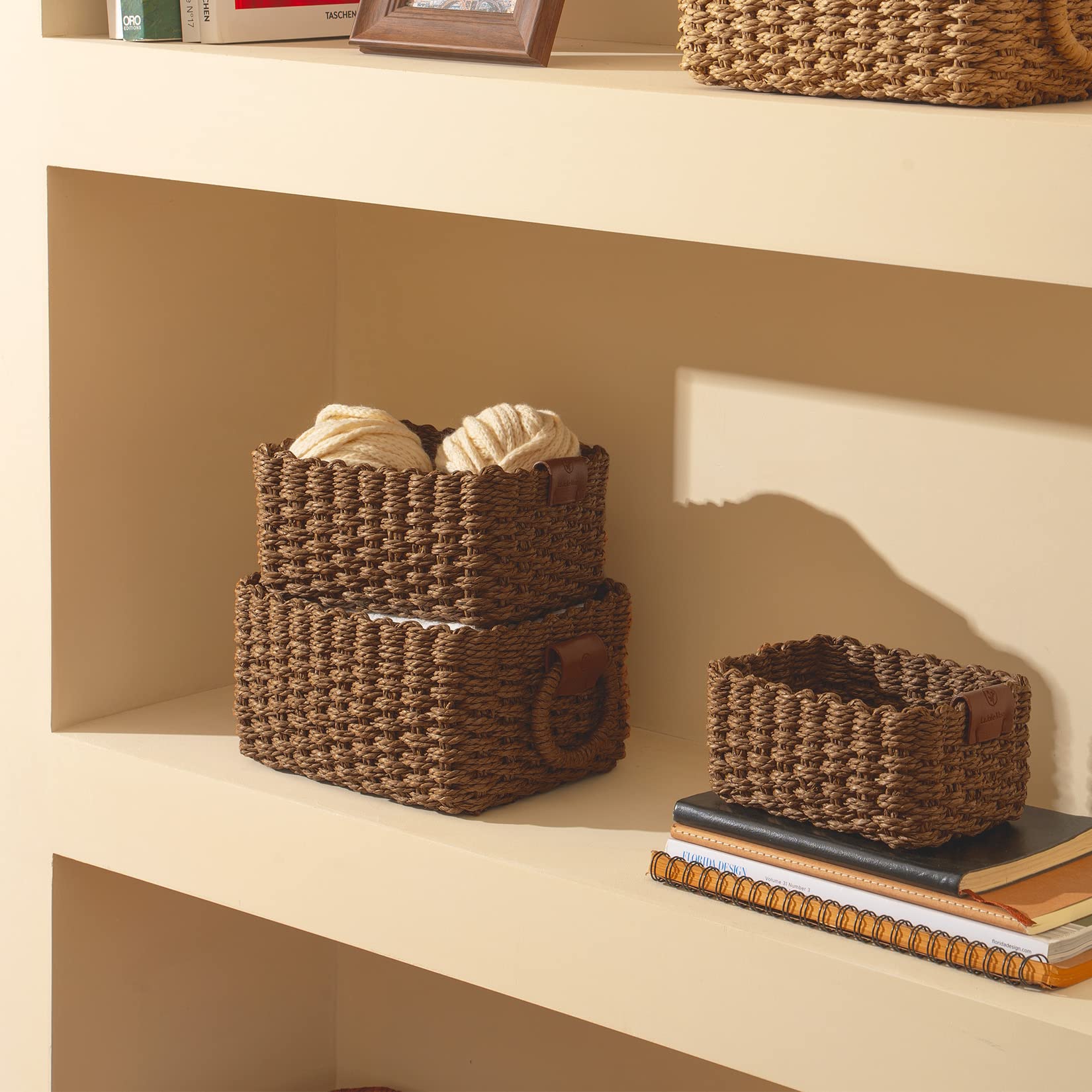 Small Wicker Baskets for Organizing (3 Count)