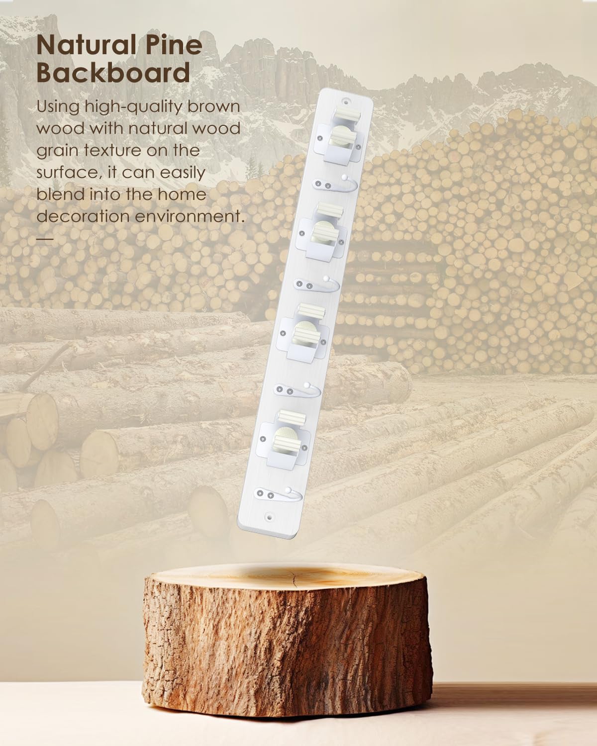 White Broom Holder Wall Mount