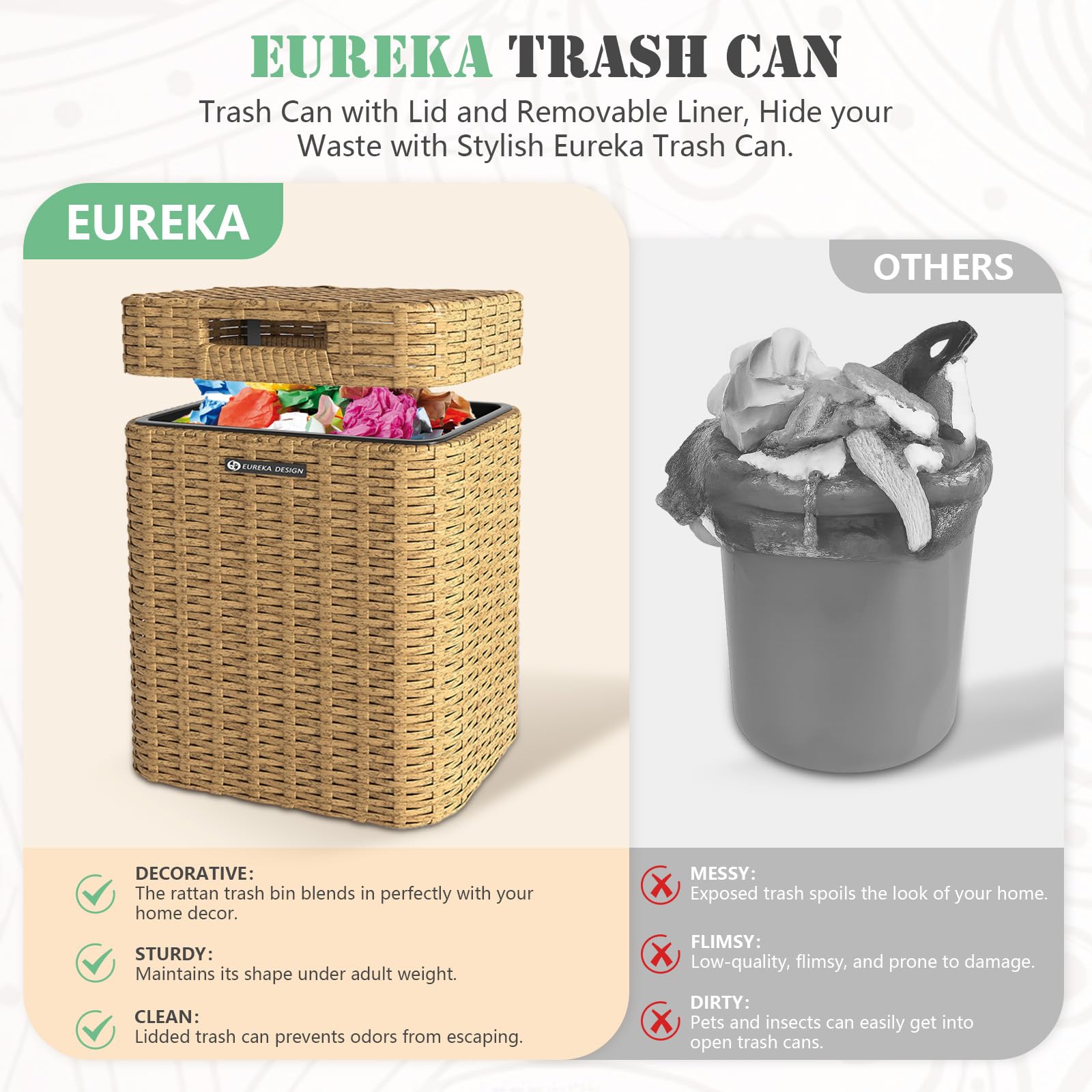Ypati Rattan Trash Can with Lid
