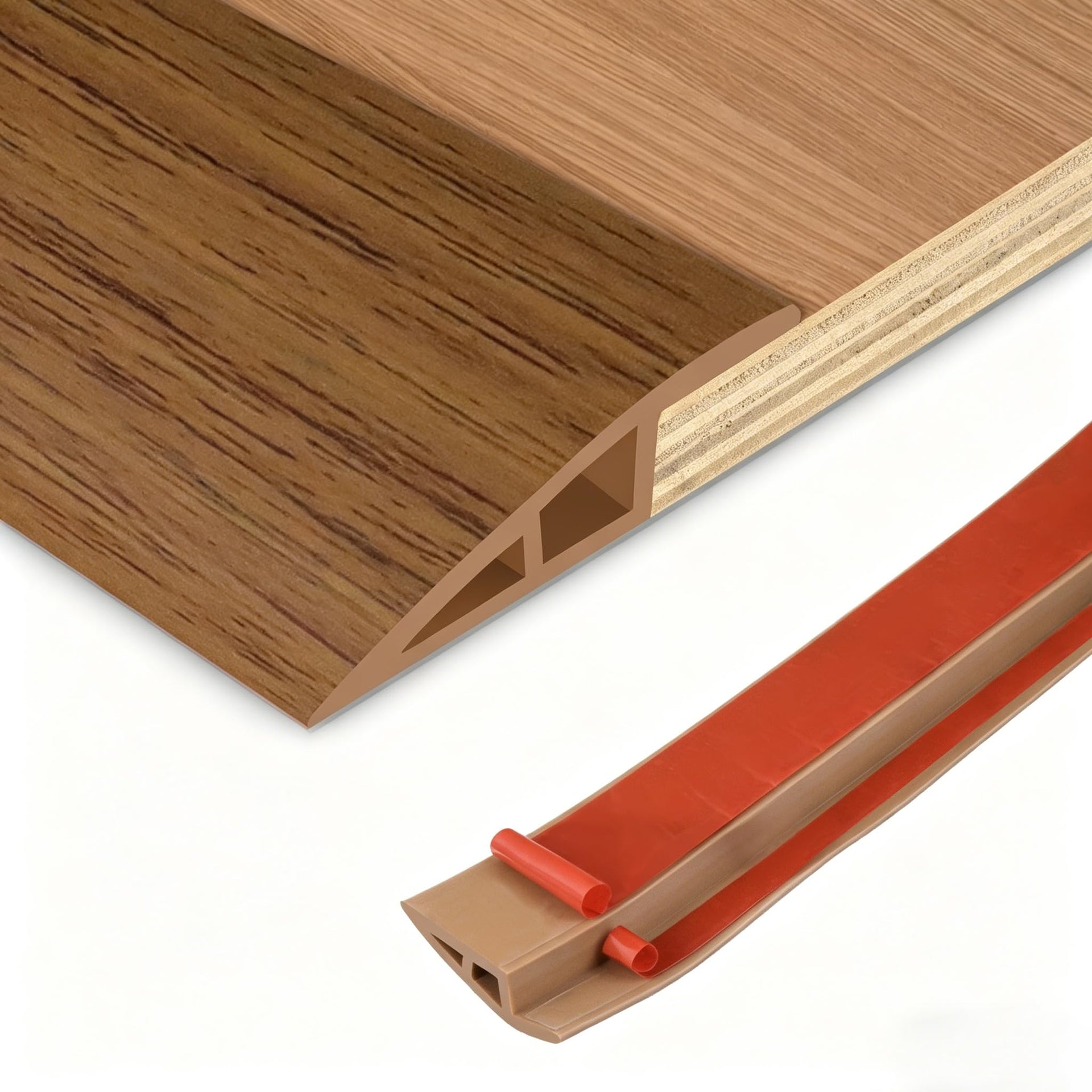 Floor Transition Strip Vinyl Door Threshold Ramp Self Adhesive Carpet Edging Strip Doorway Edge Trim (6.6 Foot)