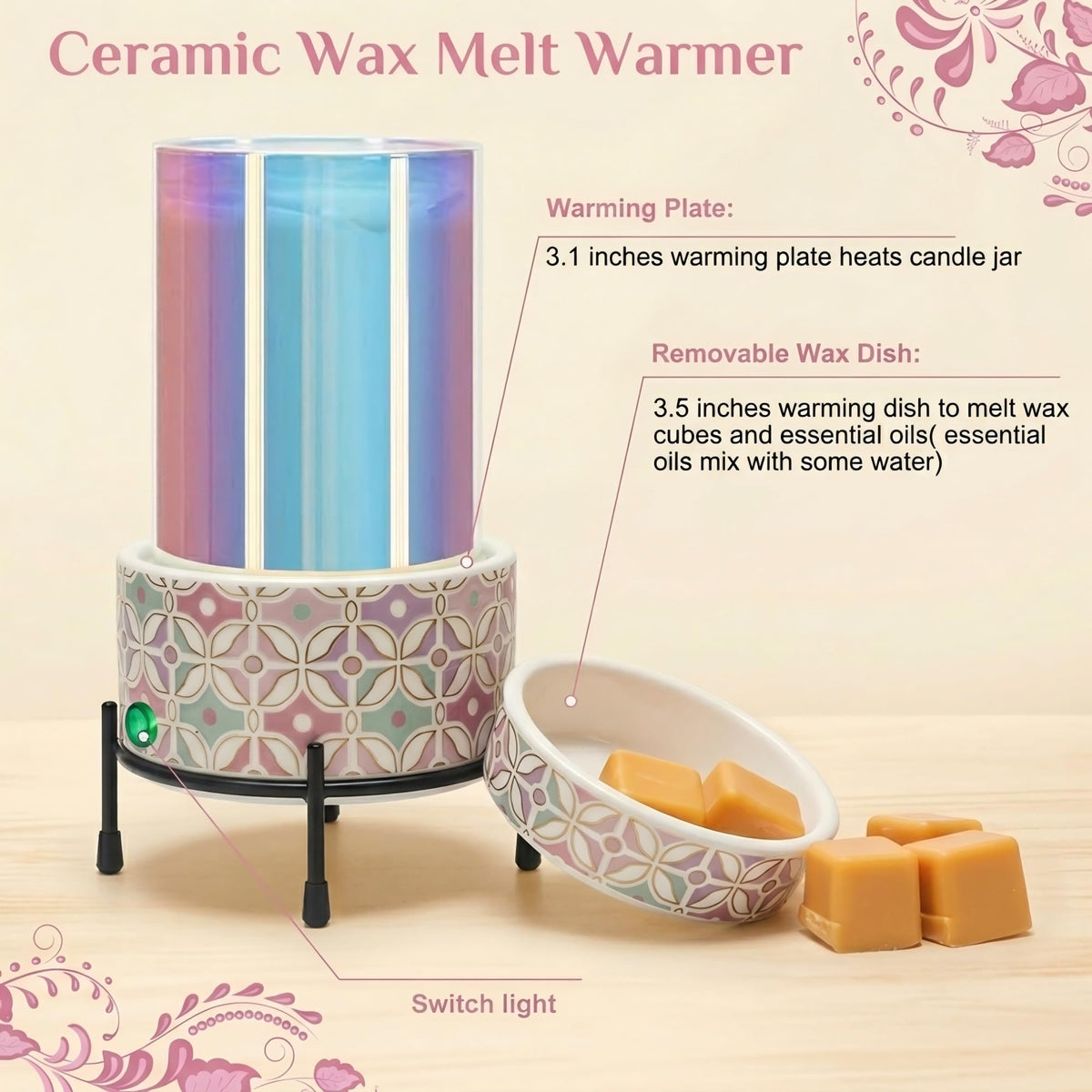 Geometric Ceramic Electric Wax Melt Warmer