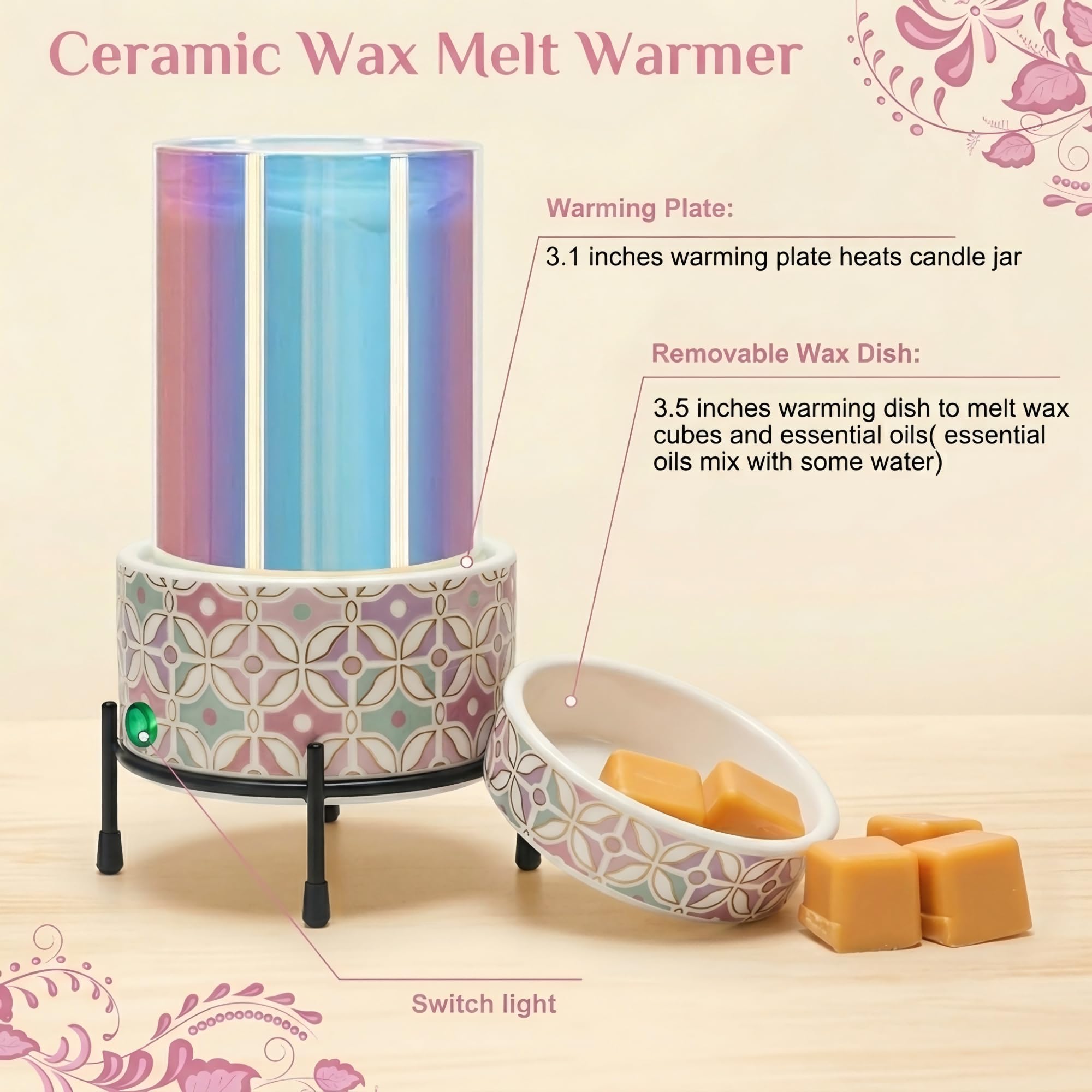 Geometric Ceramic Electric Wax Melt Warmer