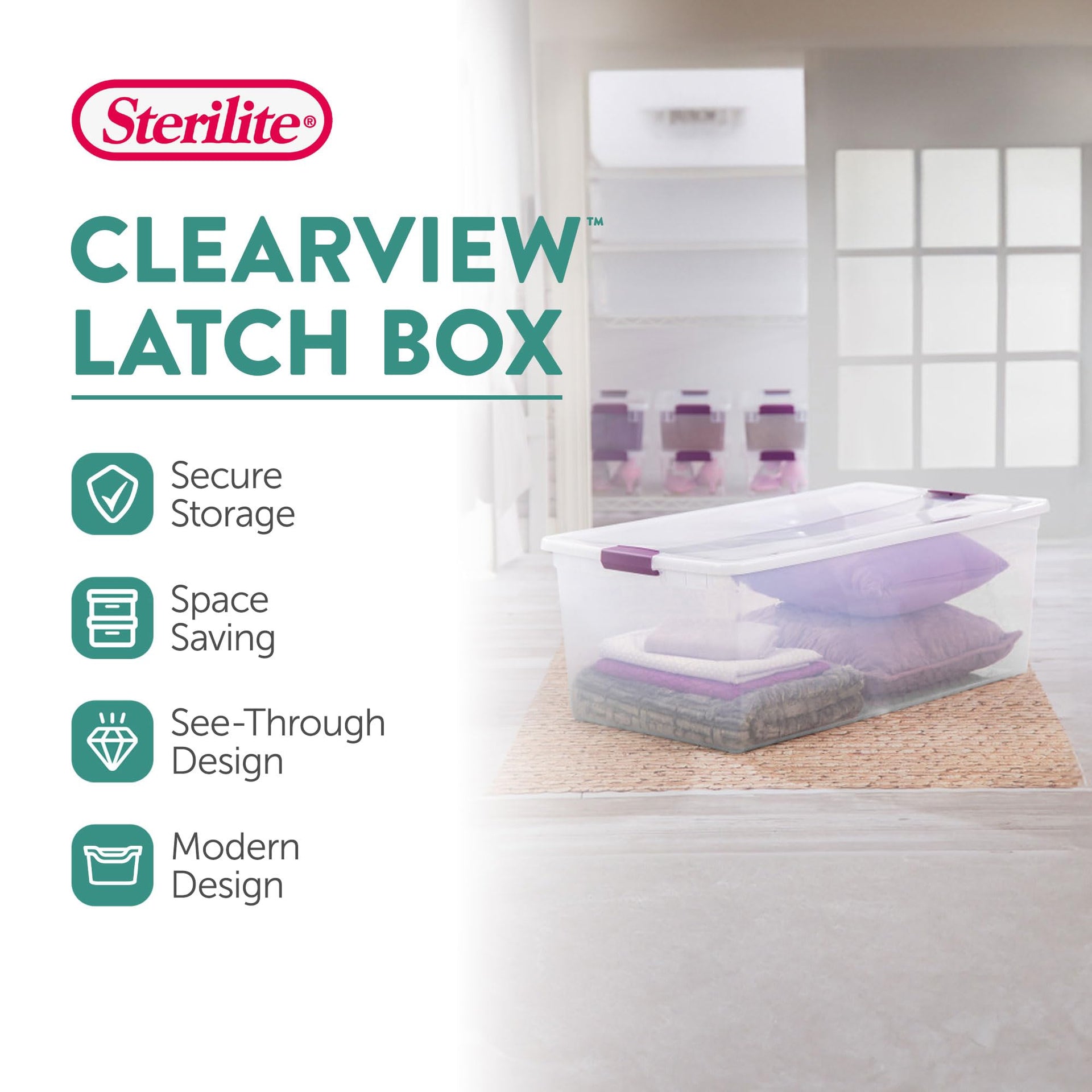 4 Pack 110 Quart ClearView Latch Box (4 Count)