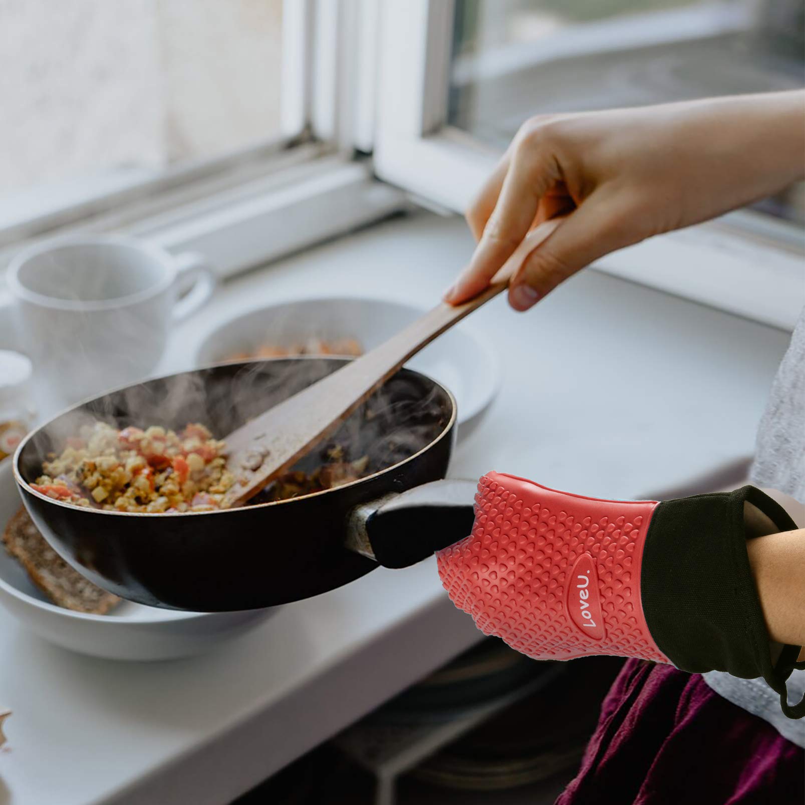 Silicone Oven Mitts Gloves (2 Count)