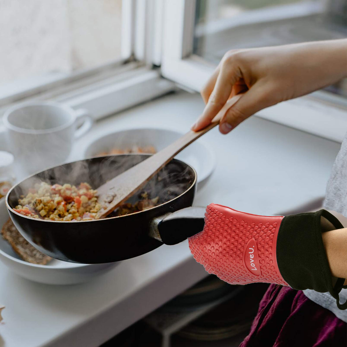 Silicone Oven Mitts Gloves (11 Ounce)