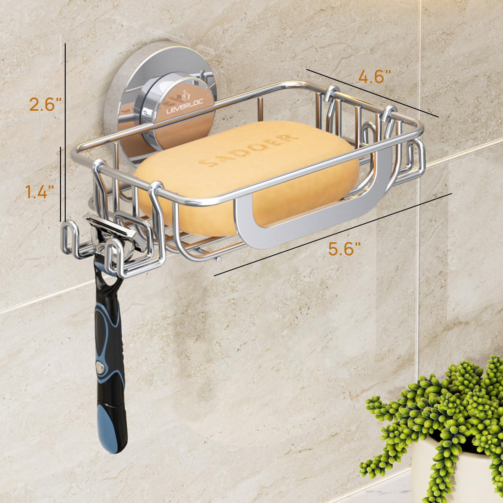Bar Soap Holder with Hooks