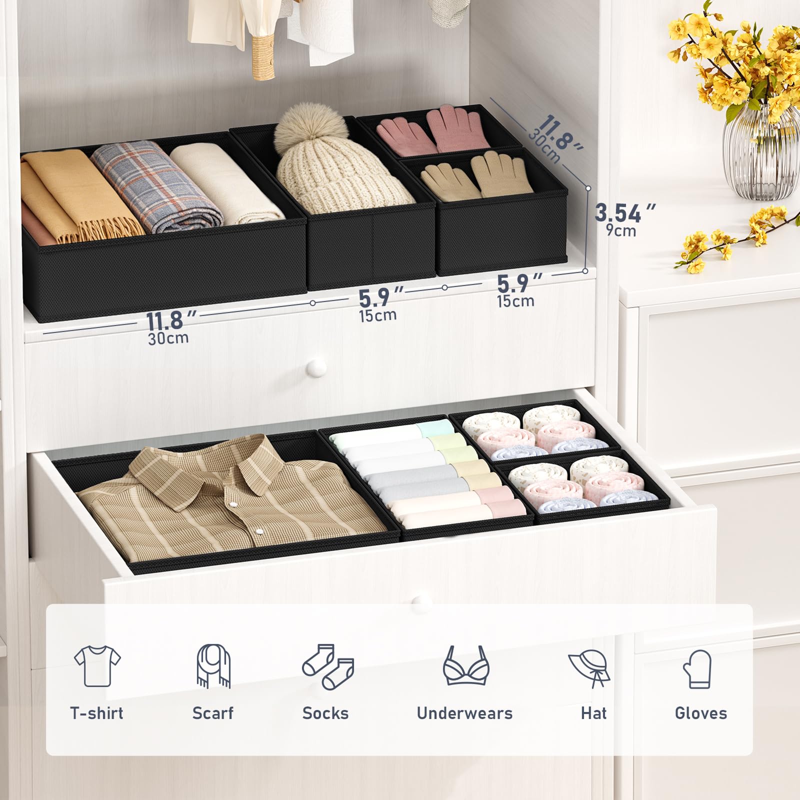 Drawer Organizer Clothes Storage (26 Count)