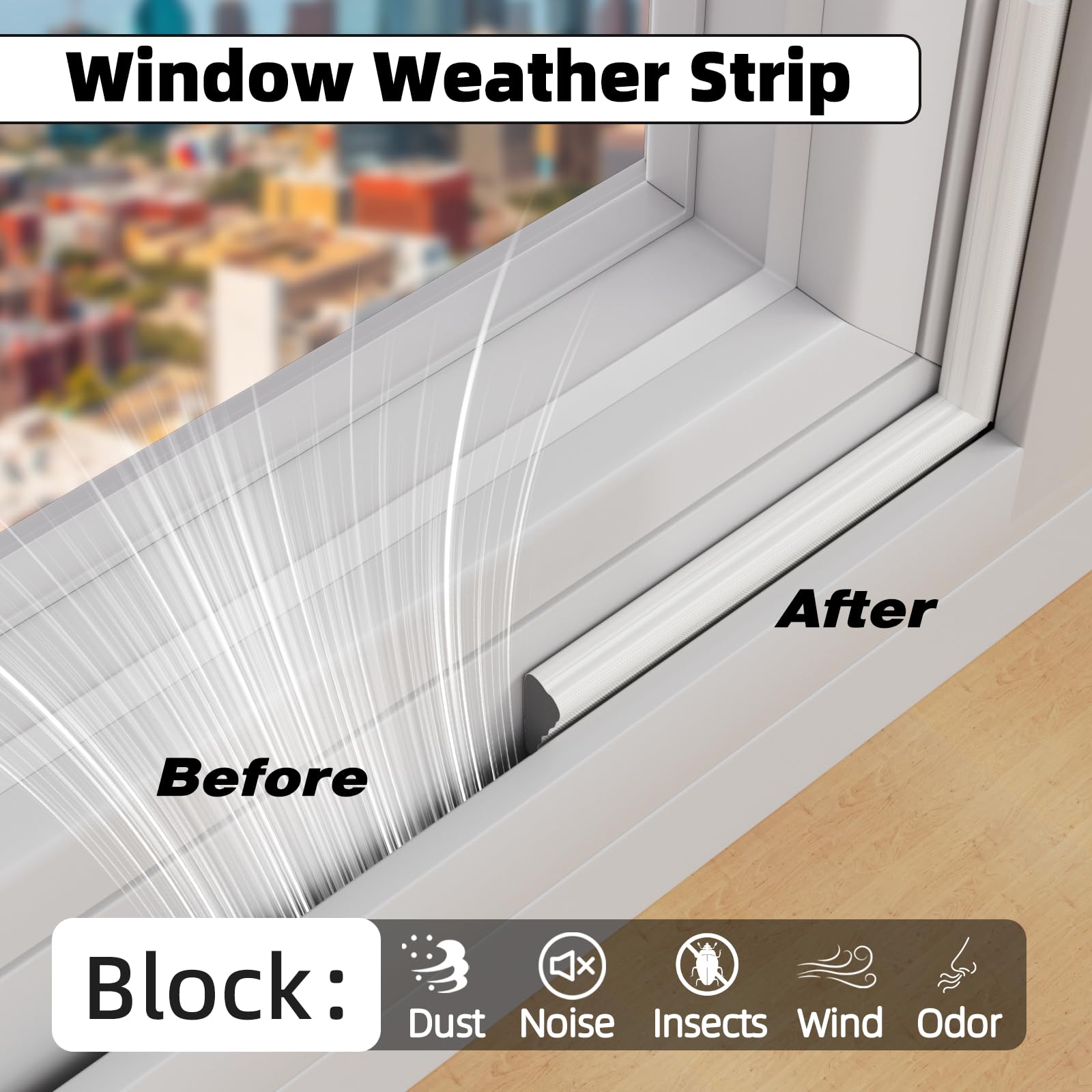 3Pcs×196" Wedge Weather Stripping Door Seal for Door Frame & Window (49 Foot)
