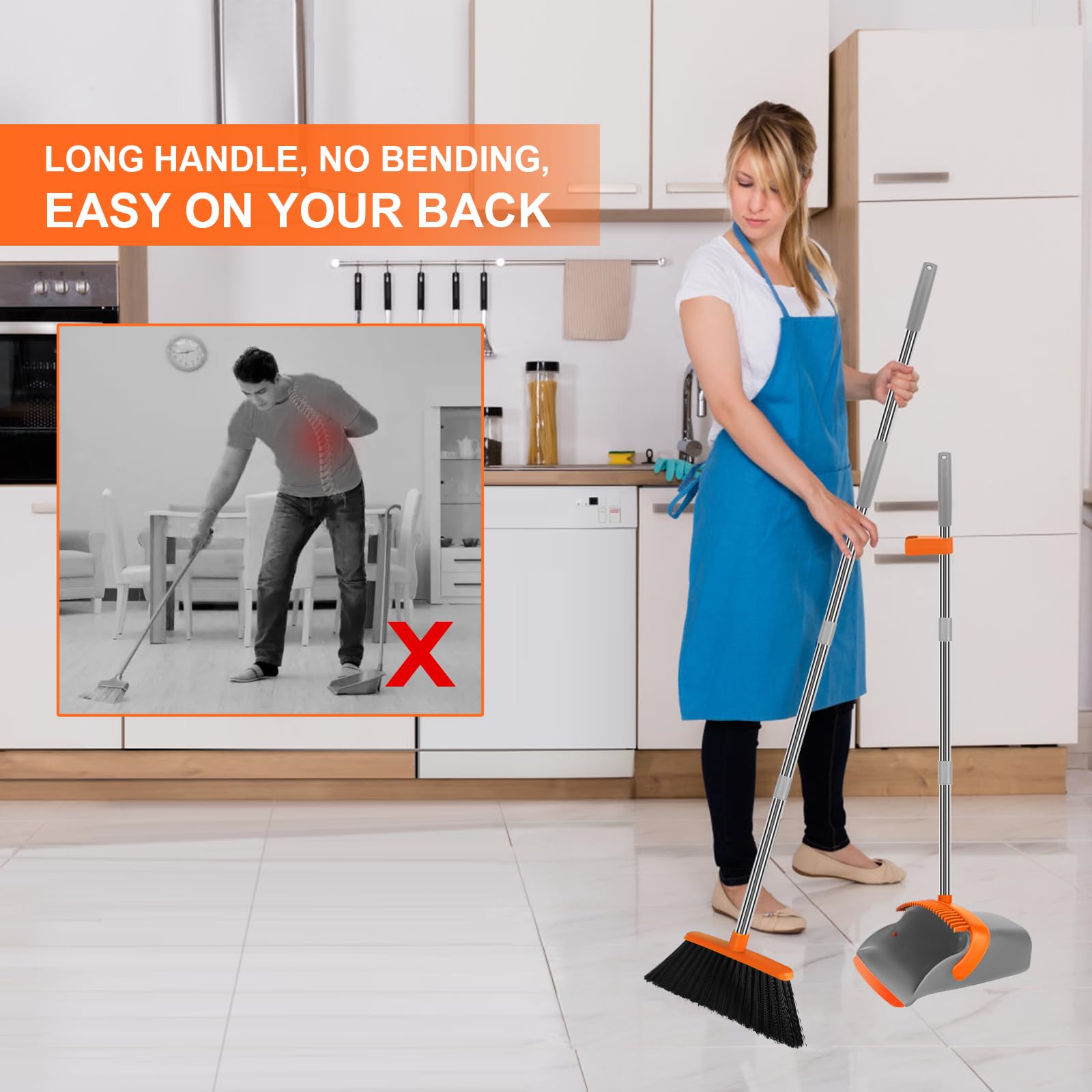Broom and Dustpan Combo Set