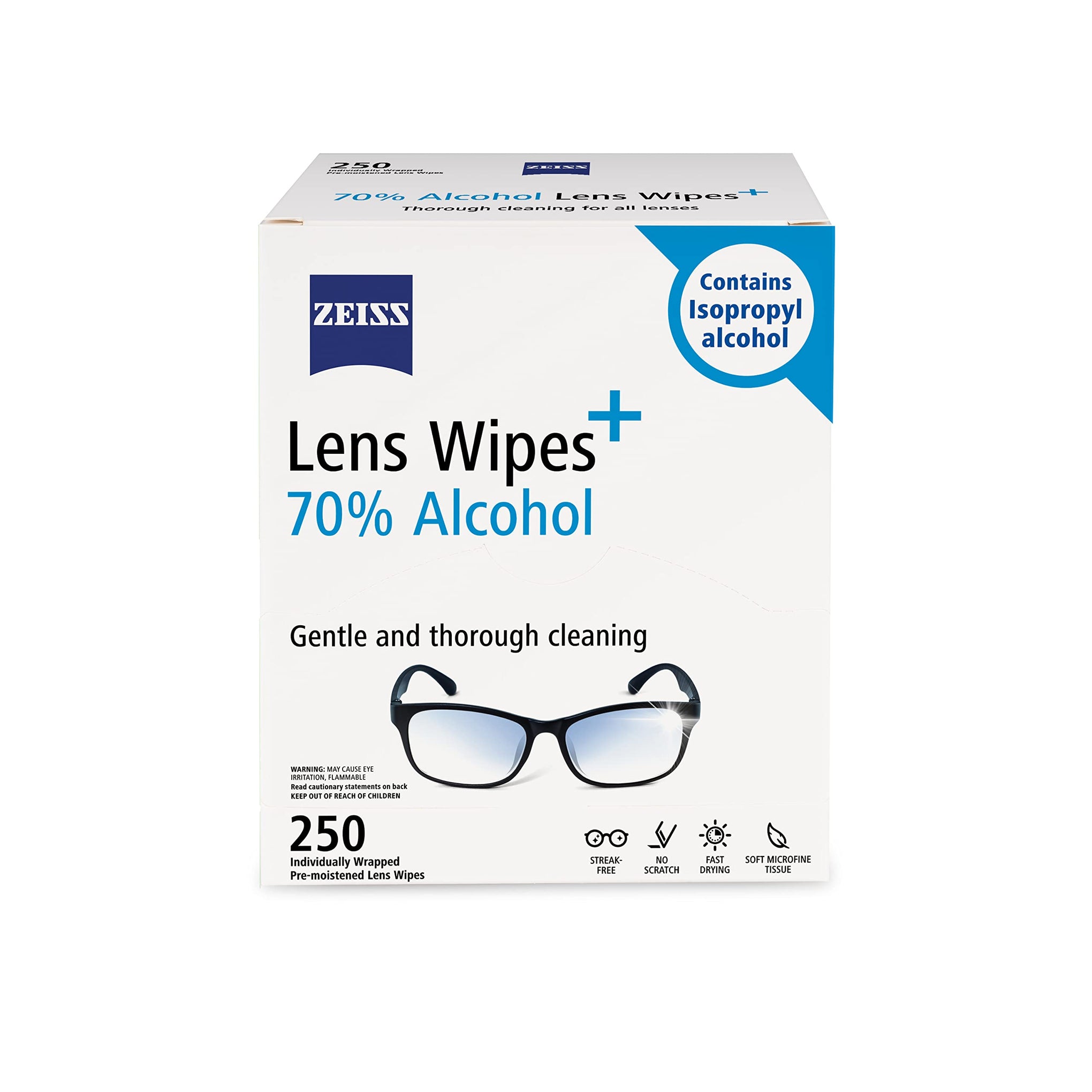 Pre Moistened Lens Cleaning Wipes with 70% Alcohol (250 Count) - ModHome Supplies