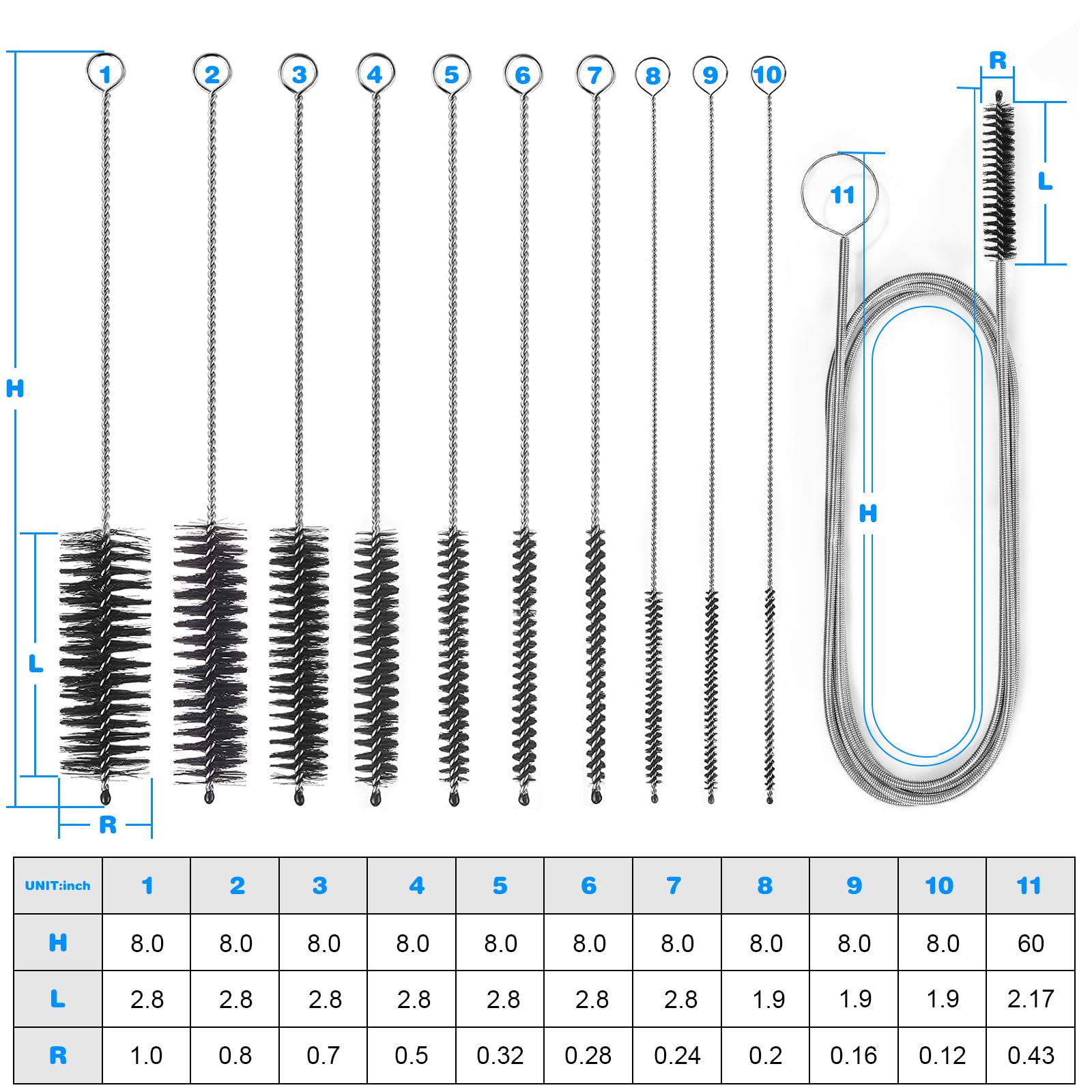 11 Pcs Cleaning Brushes Set (11 Count)