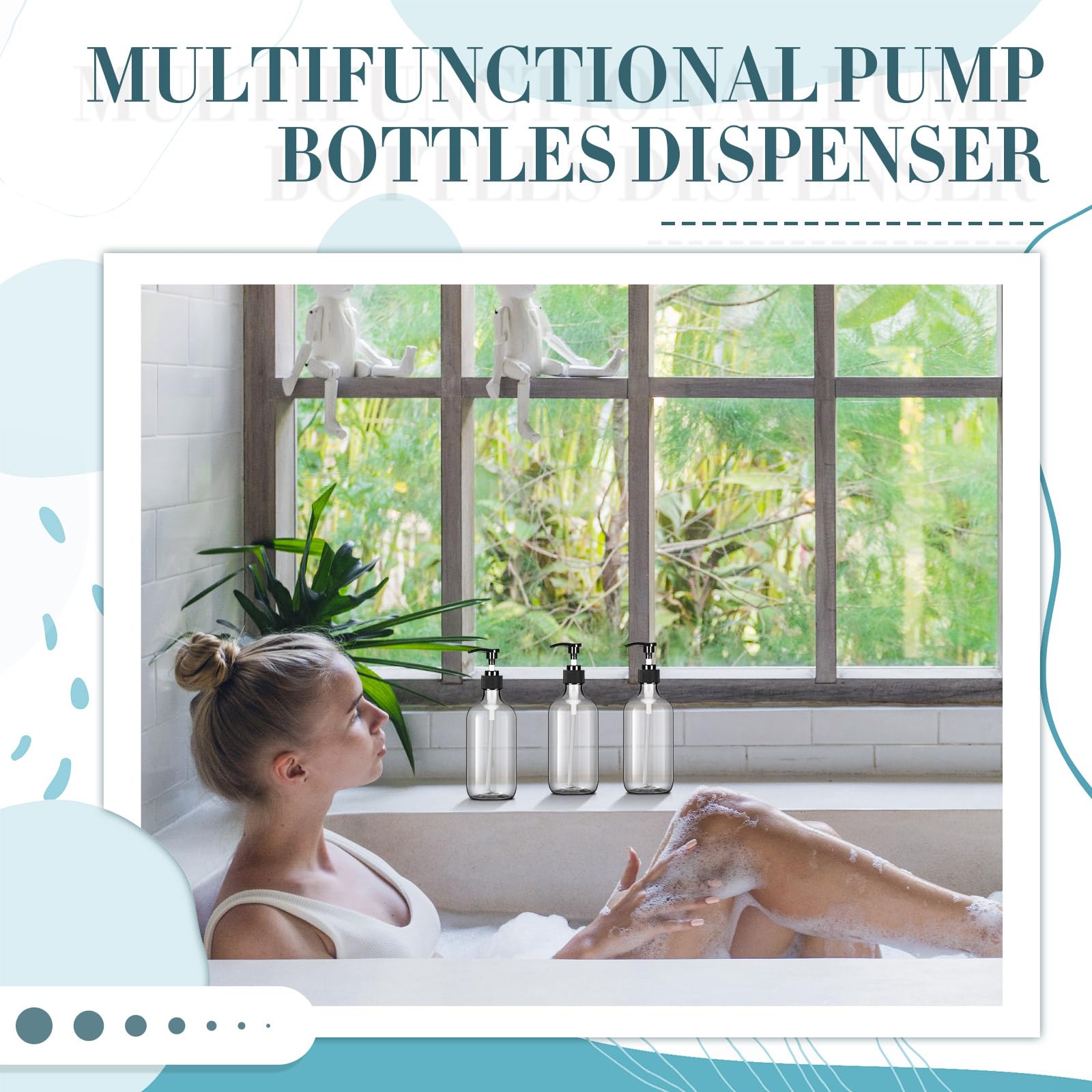 12 Pack Clear Plastic Pump Bottles Soap Dispenser (12 Count)