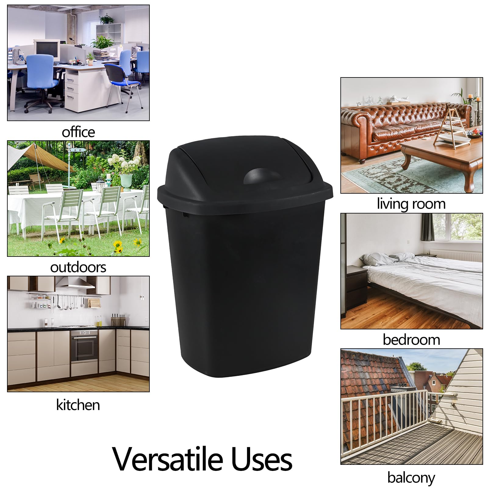 6 Gallon Swing Top Trash Can (4 Count)
