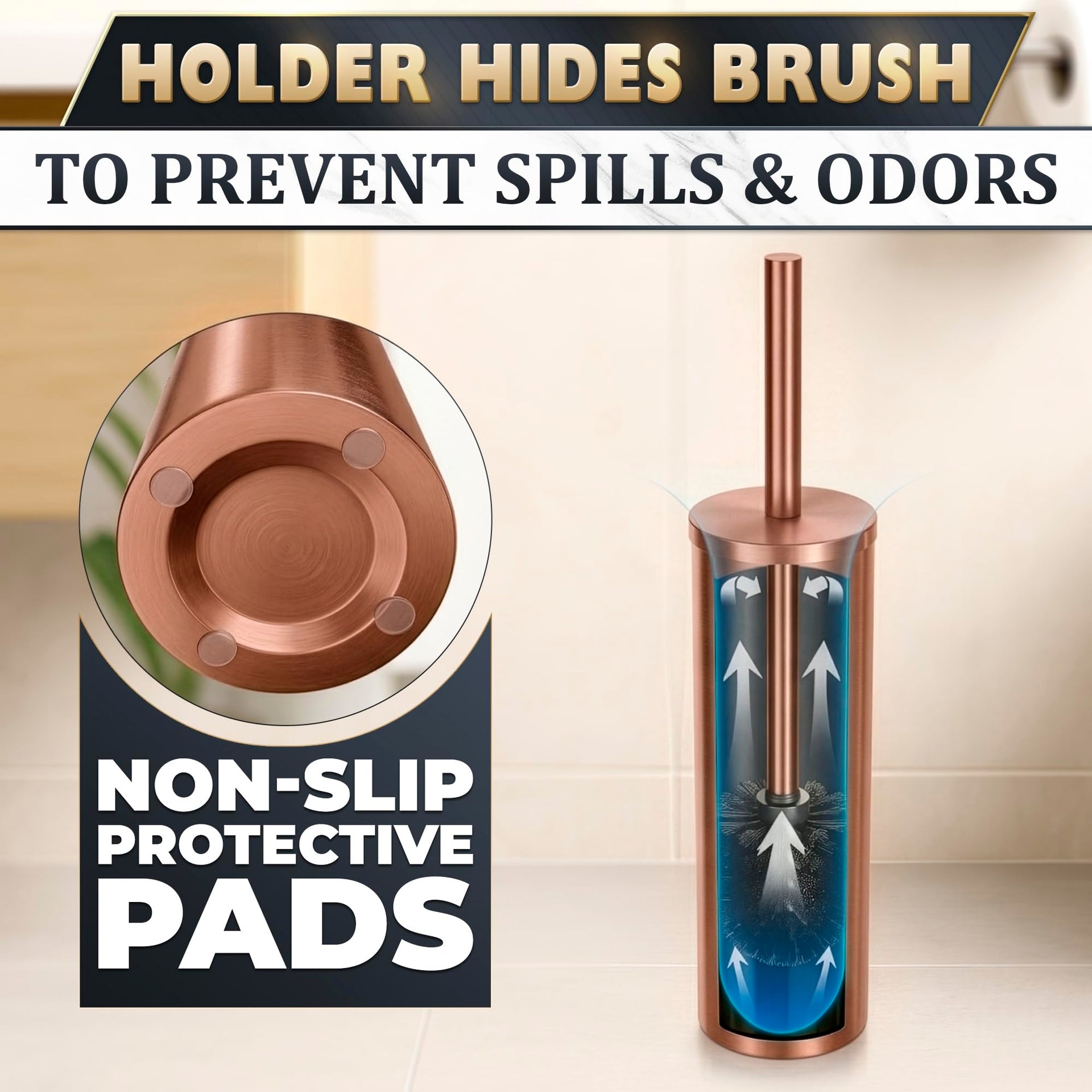 Bronze Toilet Brush and Holder Set for Modern Bathrooms