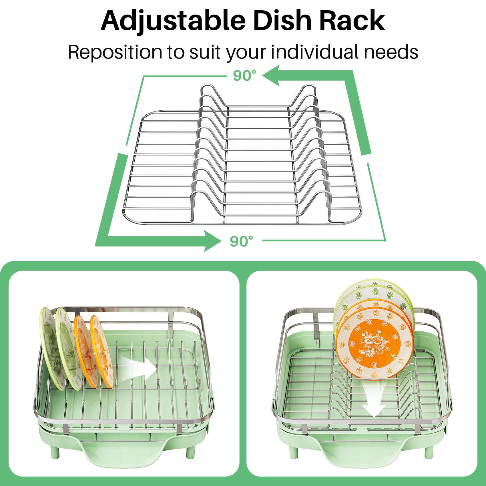 Expandable Dish Drying Rack for Small Kitchen Counter