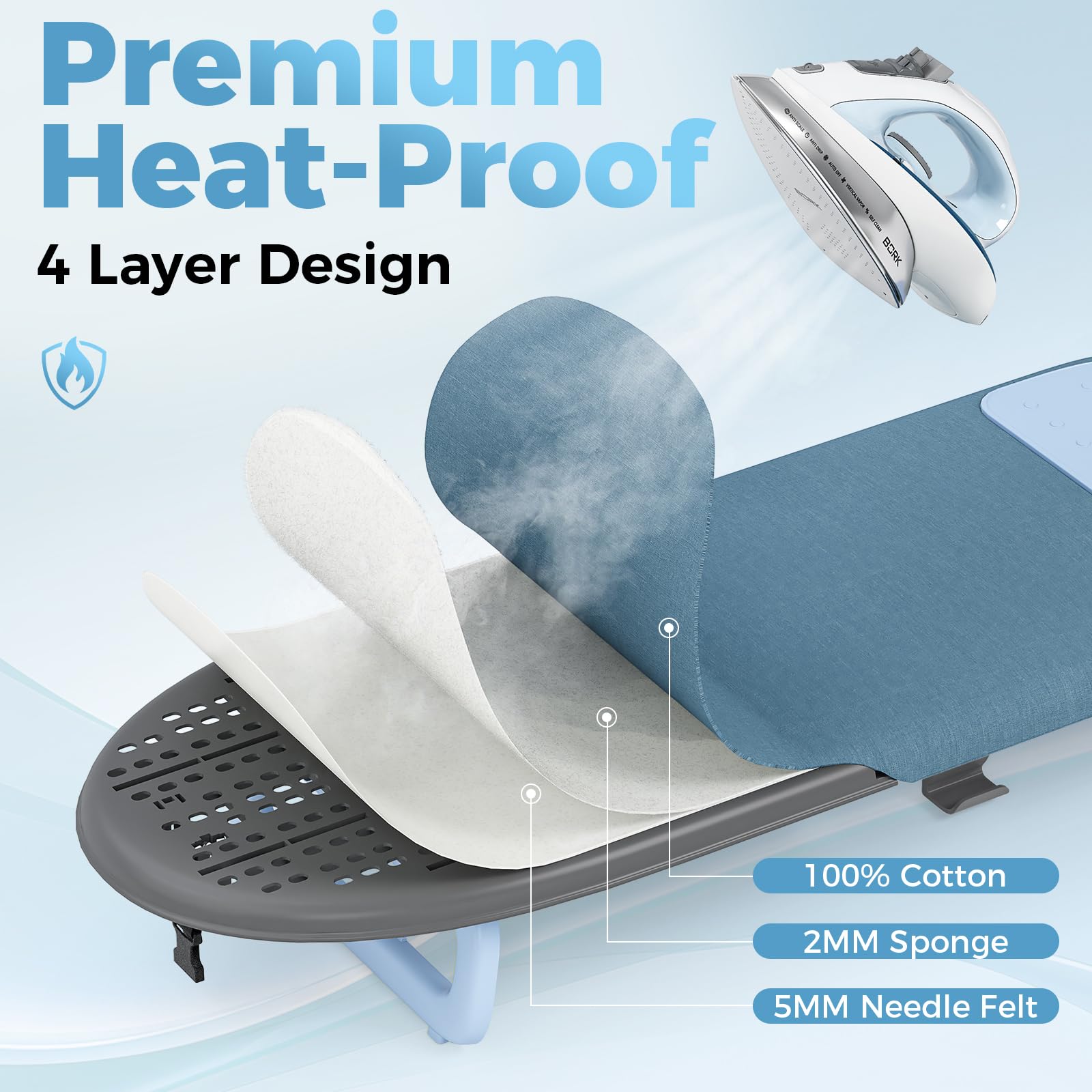 Small Ironing Board with Iron Holder