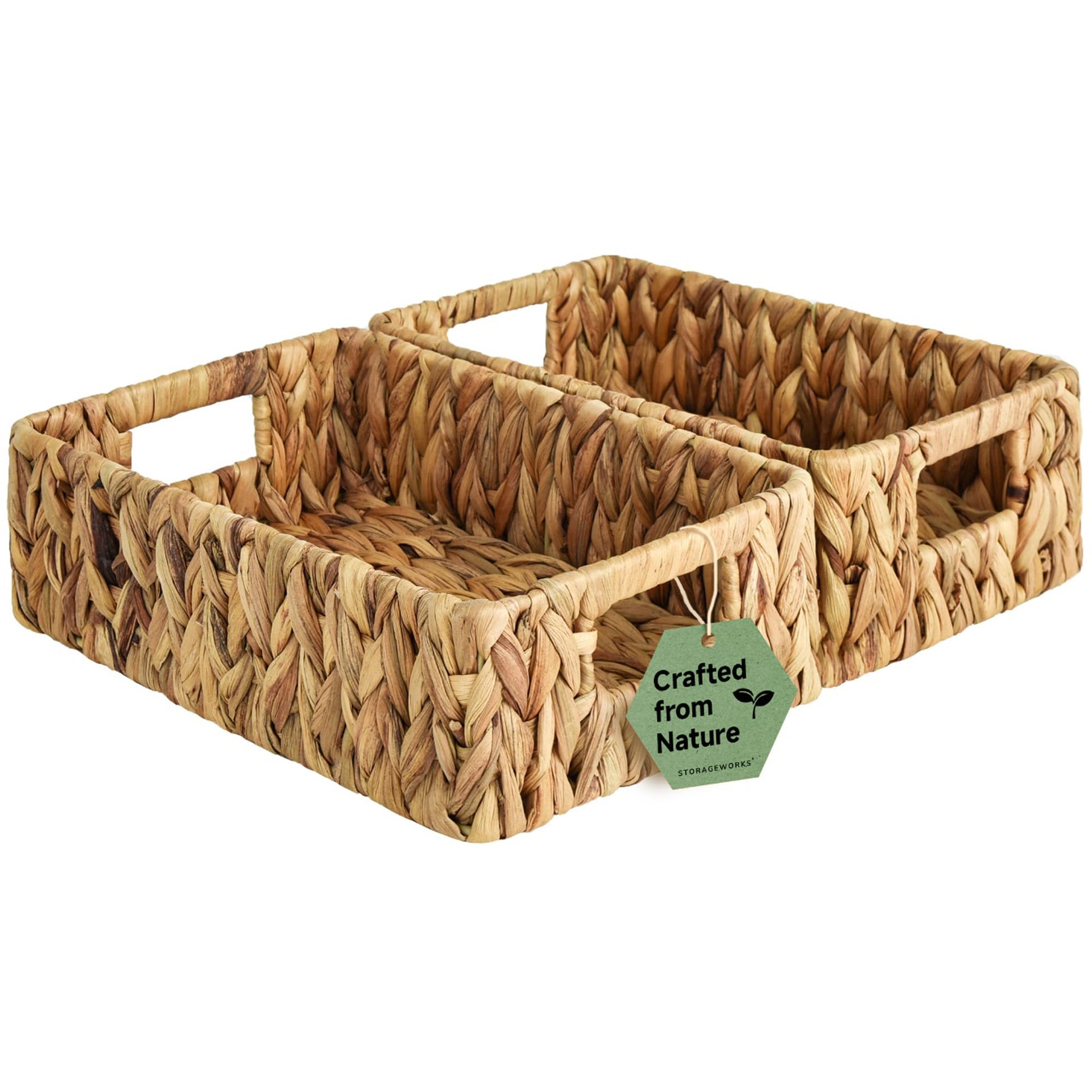 Small Wicker Baskets for Shelves (2 Count)