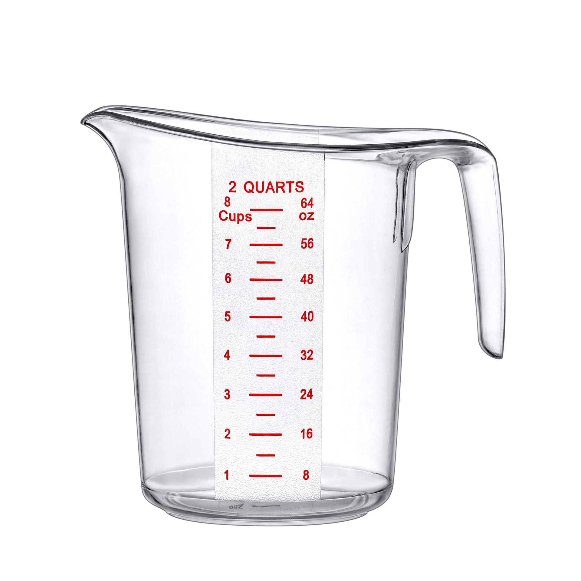 Melissa - 64-Ounce Plastic Measuring Pitcher (1-Pack), 8-Cup (2-Quart) Food-Grade Measuring Jug, Unbreakable, Stackable, Dishwasher-Safe, Great for Oil, Vinegar, Flour, and More