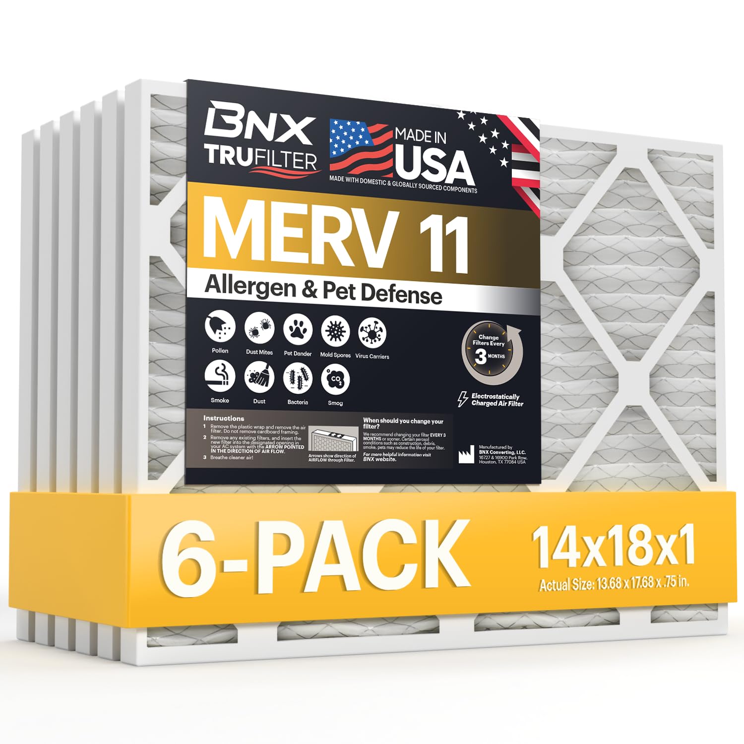 TruFilter 14x18x1 Air Filter MERV 11 (6 Count)