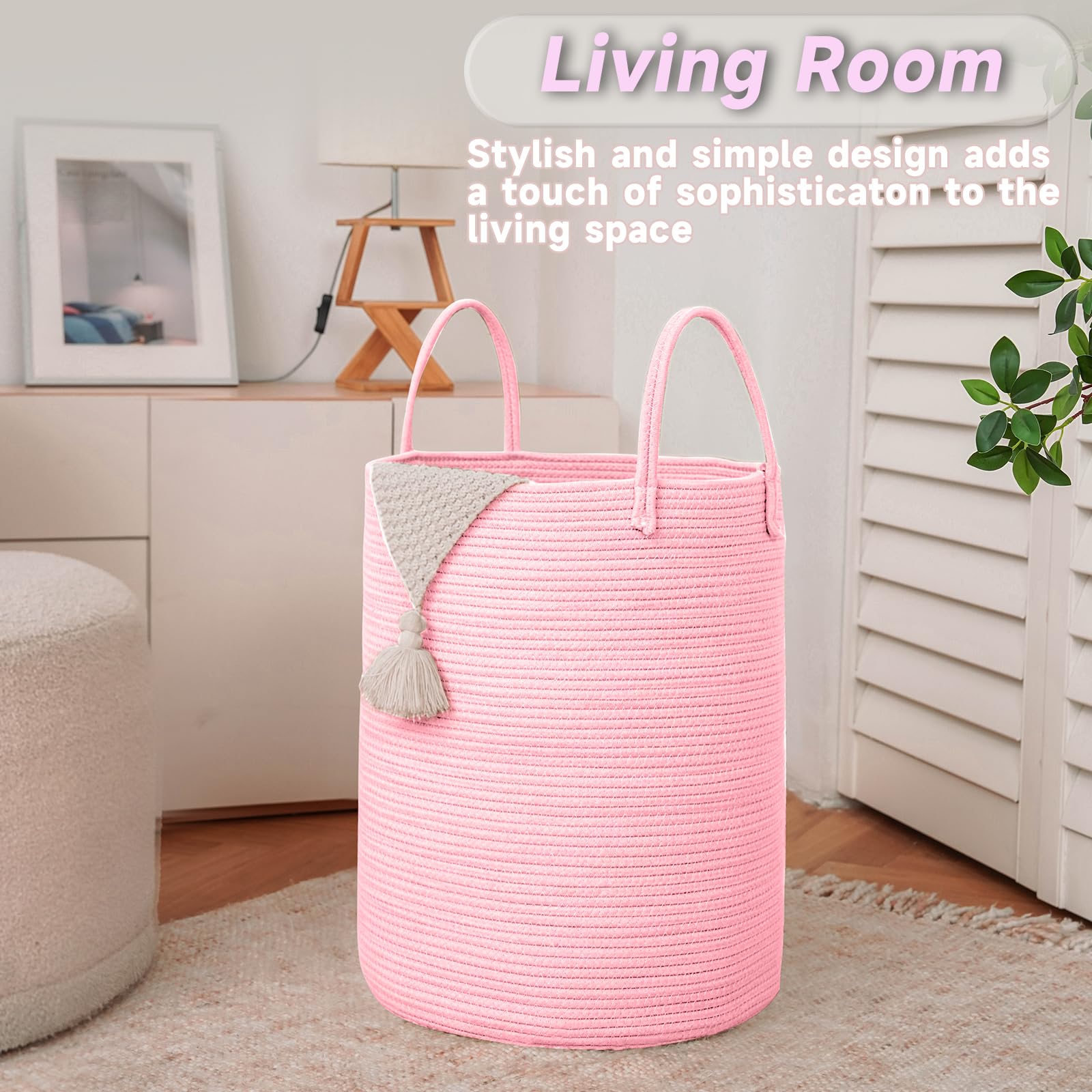 80L Cotton Rope Laundry Basket Hamper