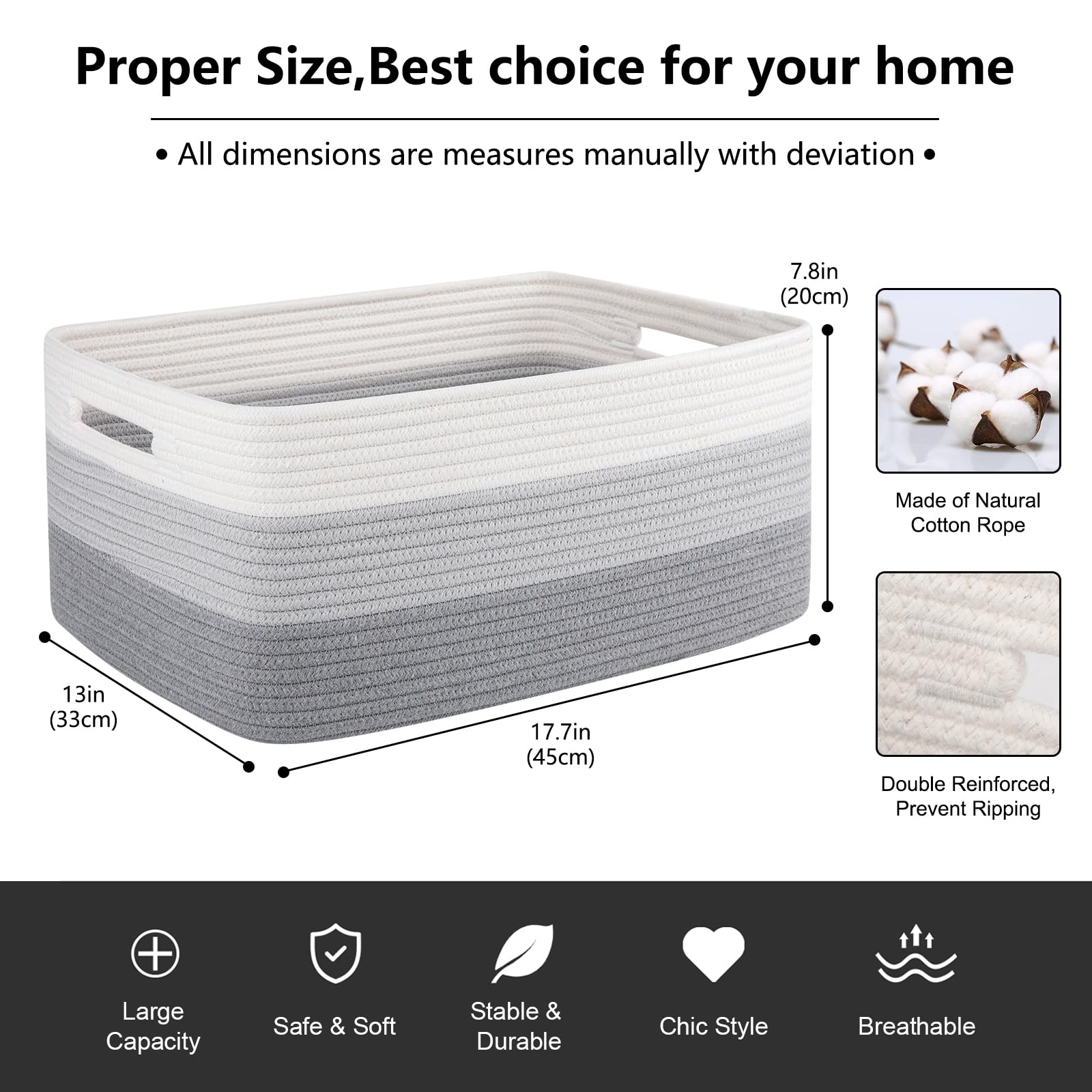 Large Storage Basket for Organizing (2 Count)