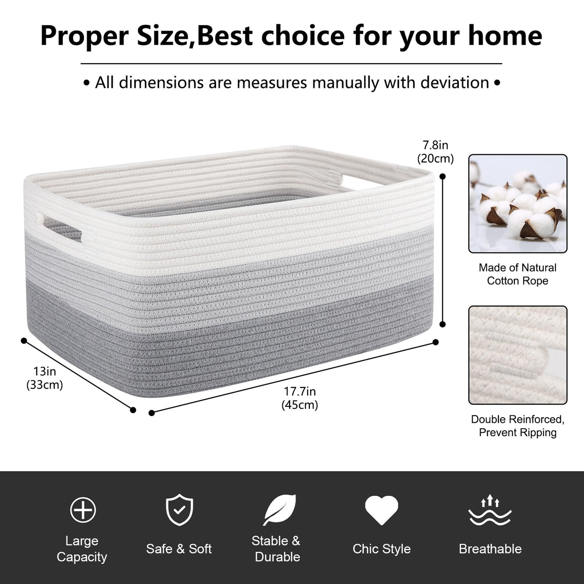 Large Storage Basket for Organizing (3 Count)