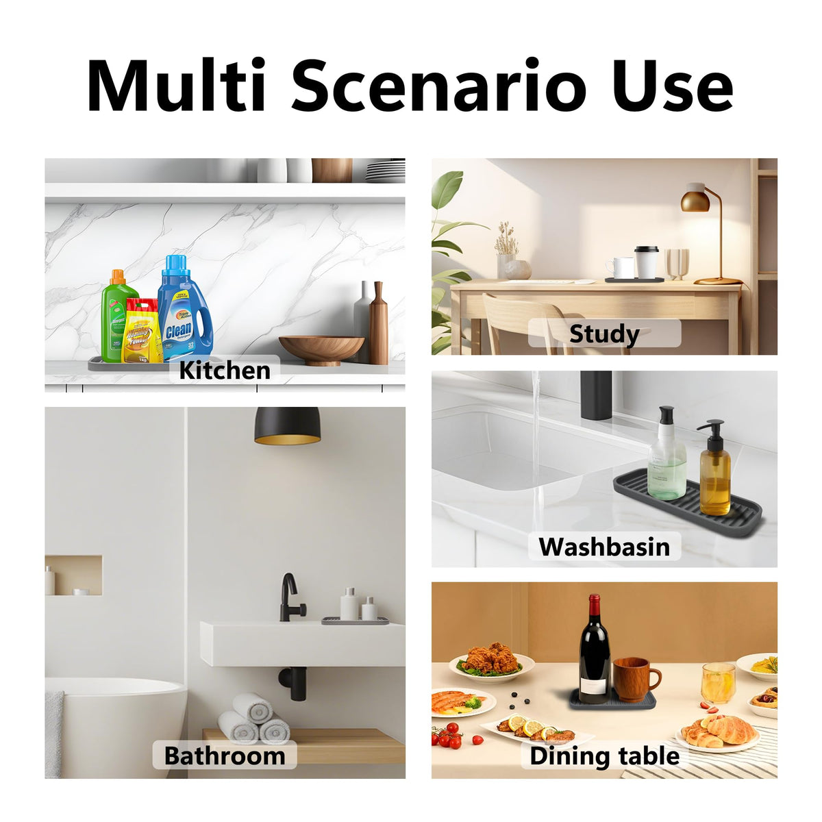 Silicone Sponge Holder for Kitchen Sink (2 Count)