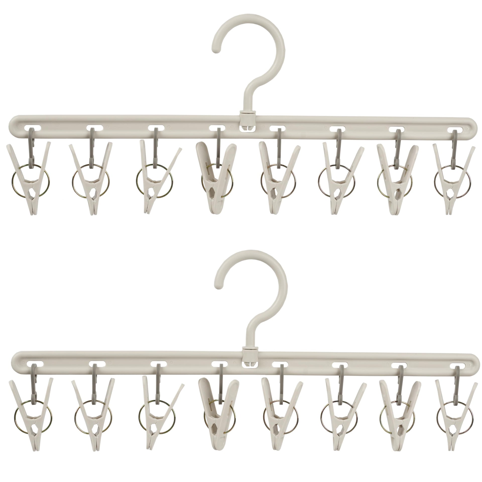 Clothes Hanger 2 Pack with 8 Clips (2 Count)