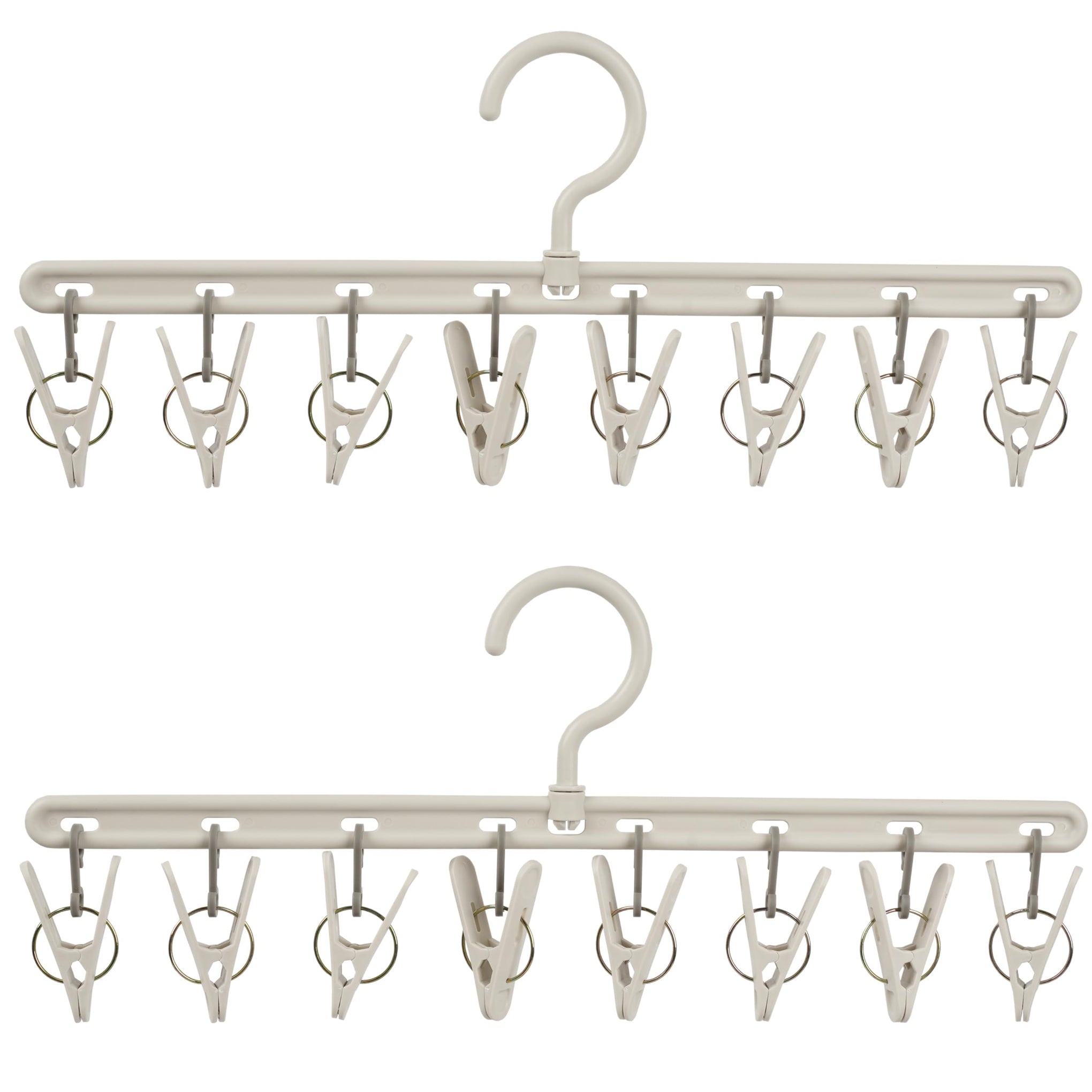 Clothes Hanger 2 Pack with 8 Clips (2 Count)