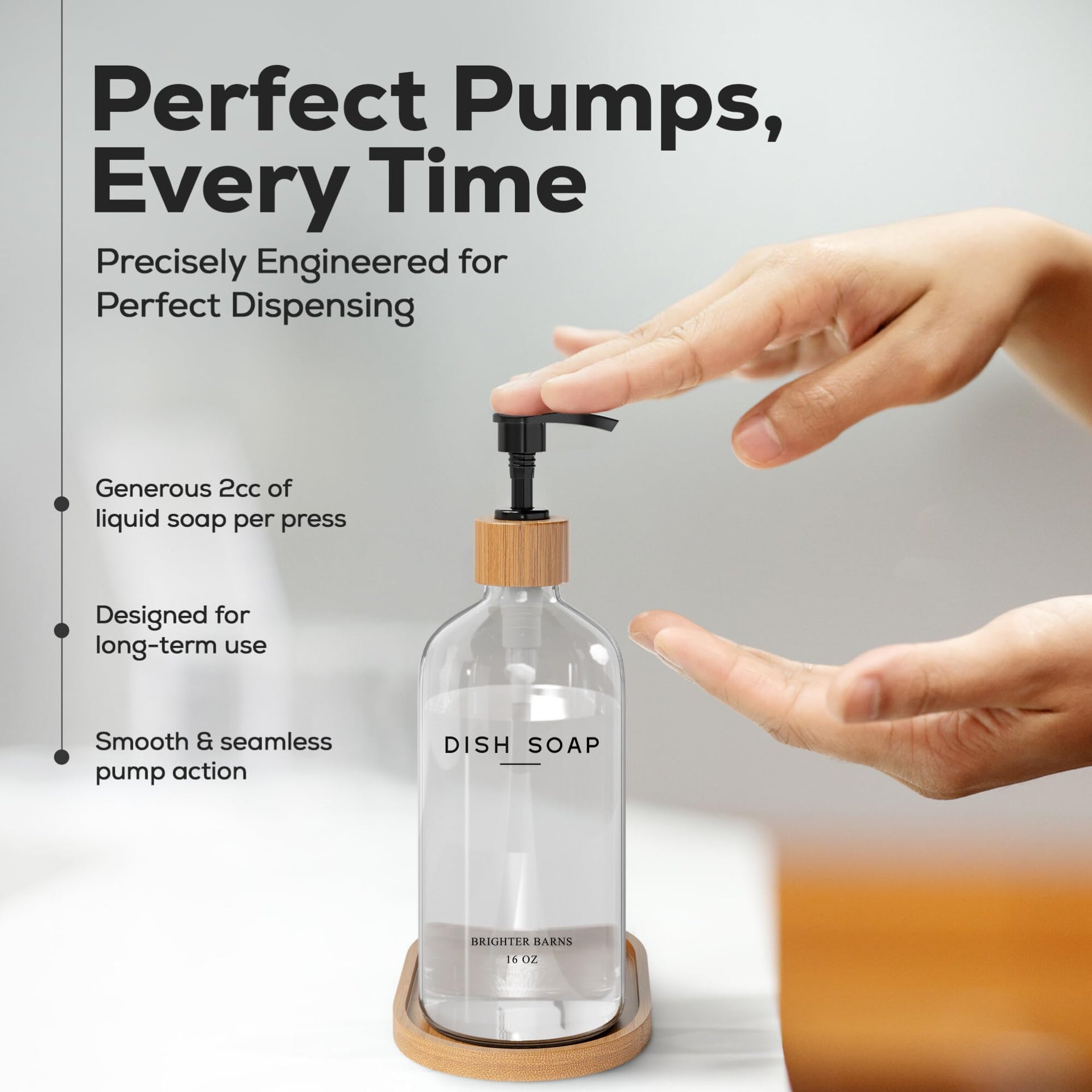 Clear Glass Dish Soap Dispenser by Brighter Barns
