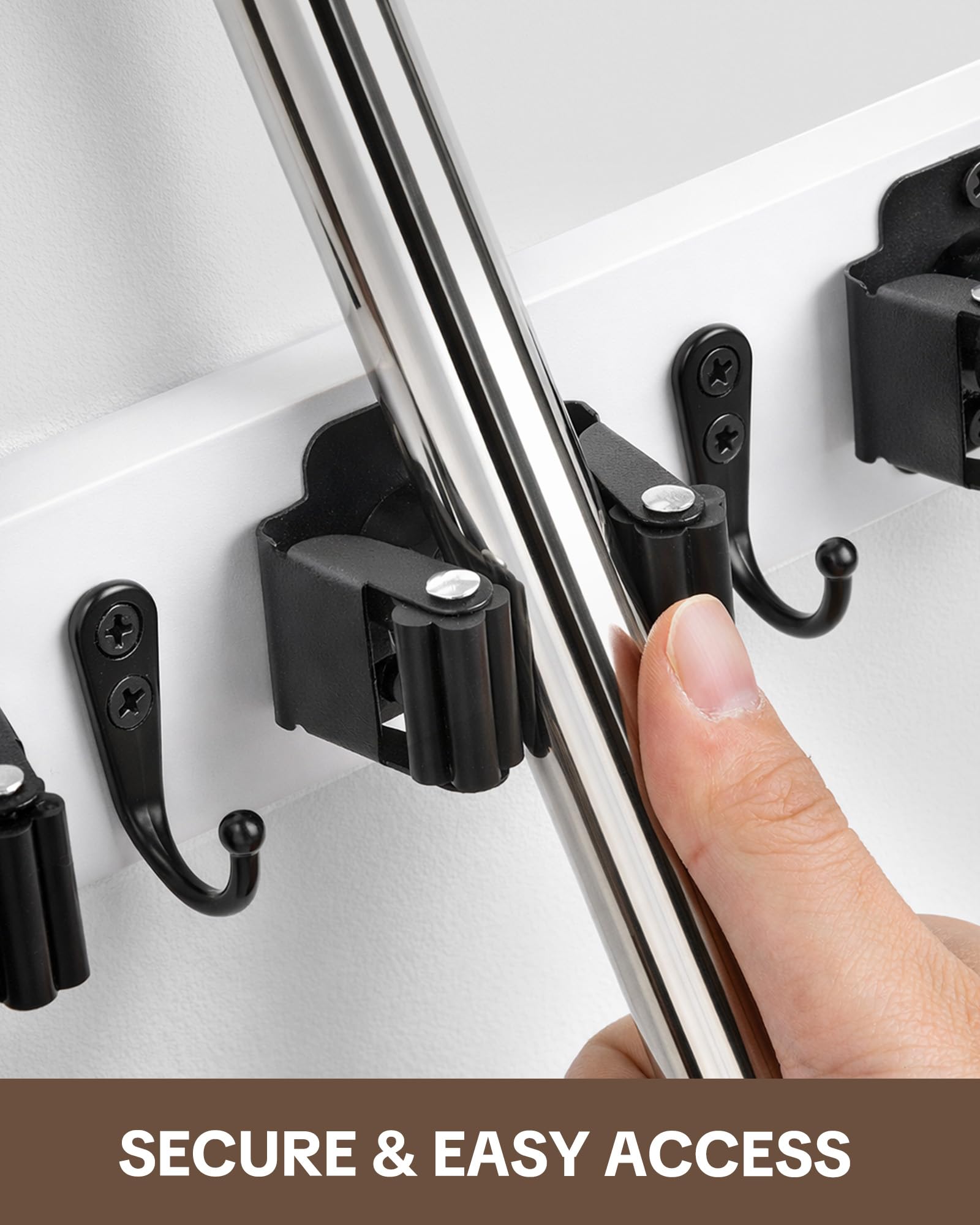 2 Pack Broom Holder Wall Mount (2 Count)