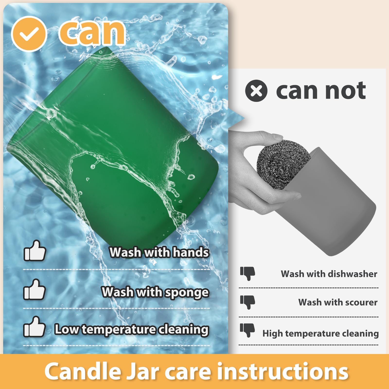 14 OZ Thick Candle Jars for Making Candles 12 Pcs (12 Count)