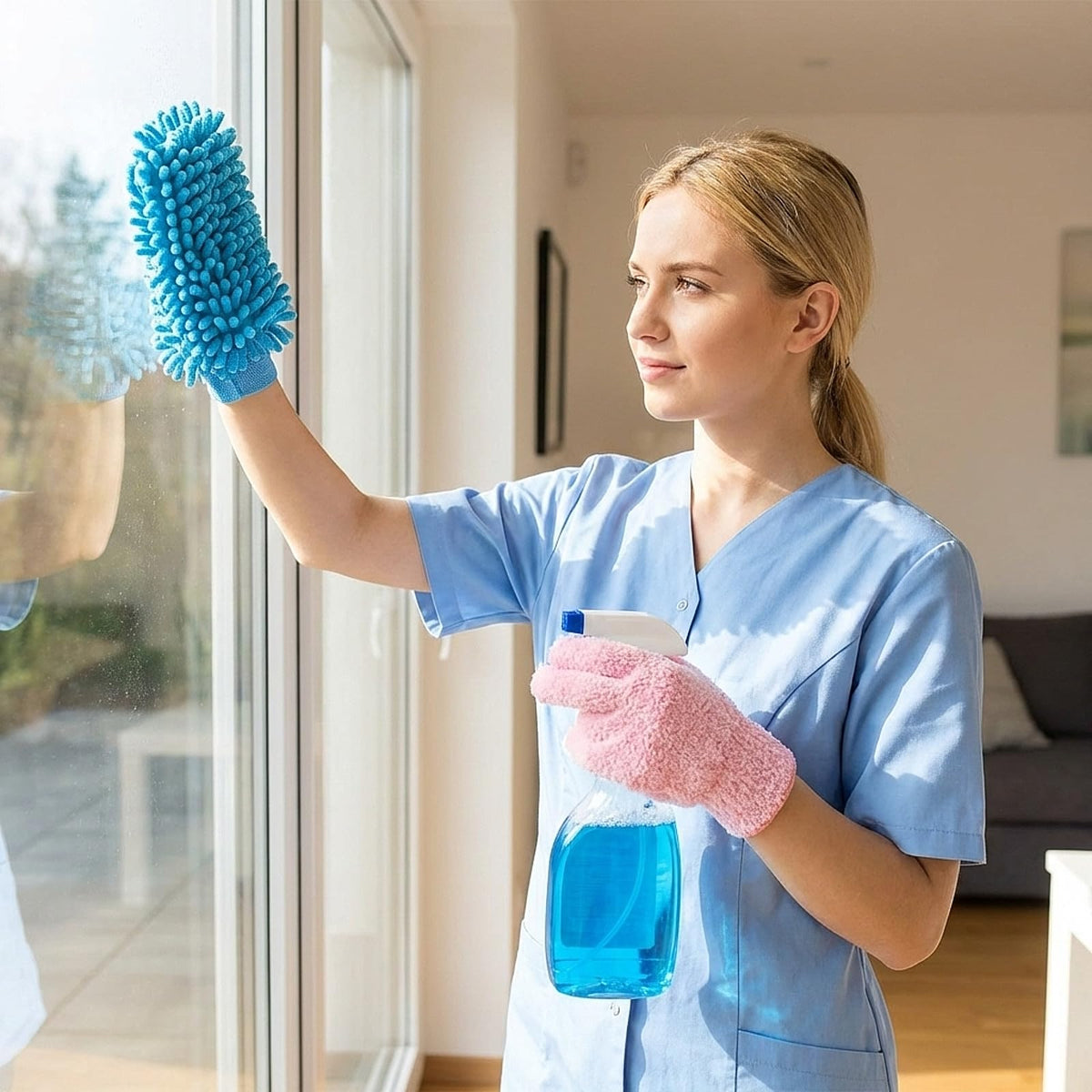 6 Pcs Micro Dusting Mitt Gloves Plant Cleaning (6 Count)