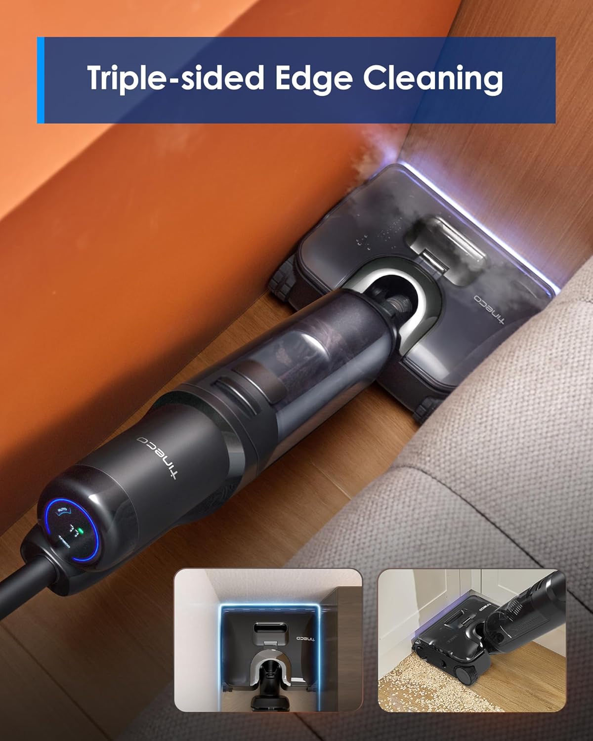 Tineco Floor One S7 Stretch Steam Cordless Wet Dry Vacuum Steam Mop All-in-One, 320℉ HyperSteam, 180° Lay-Flat, Anti-Tangle Design, FlashDry Self-Cleaning, Up to 80 Min Runtime - ModHome Supplies