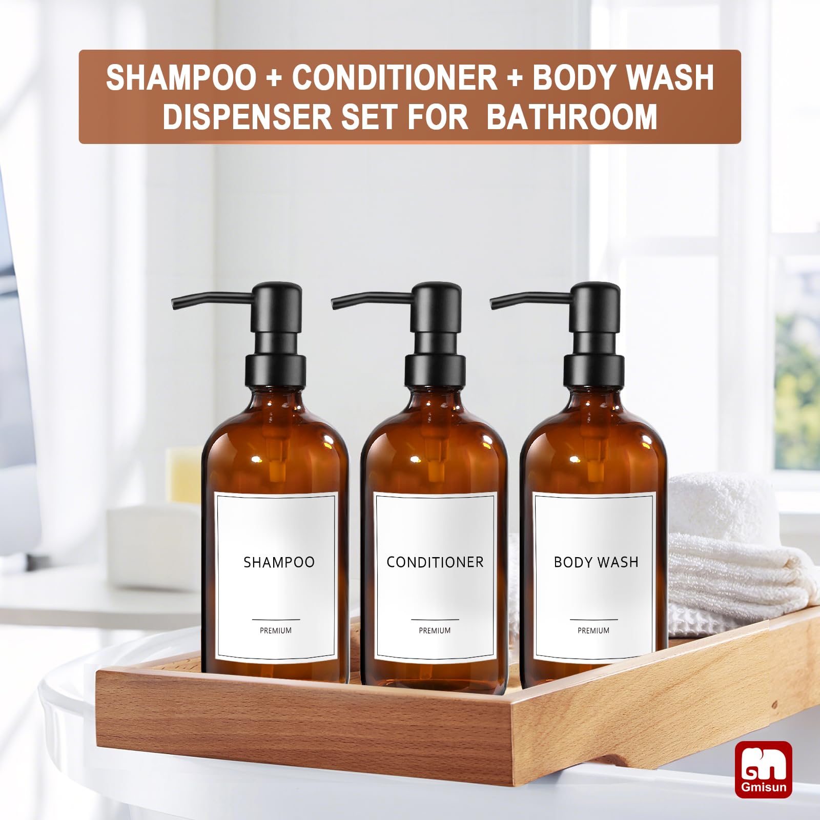 Shampoo and Conditioner Dispenser (3 Count)