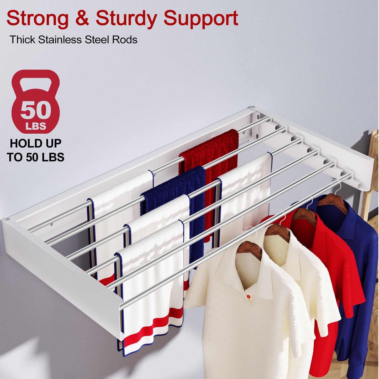 Wall Mounted Drying Rack 40"