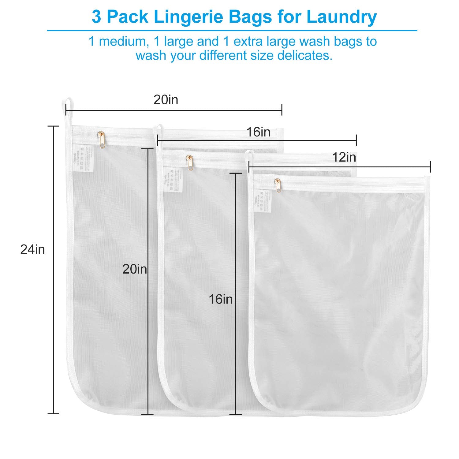 3 Pack Delicates Laundry Bags