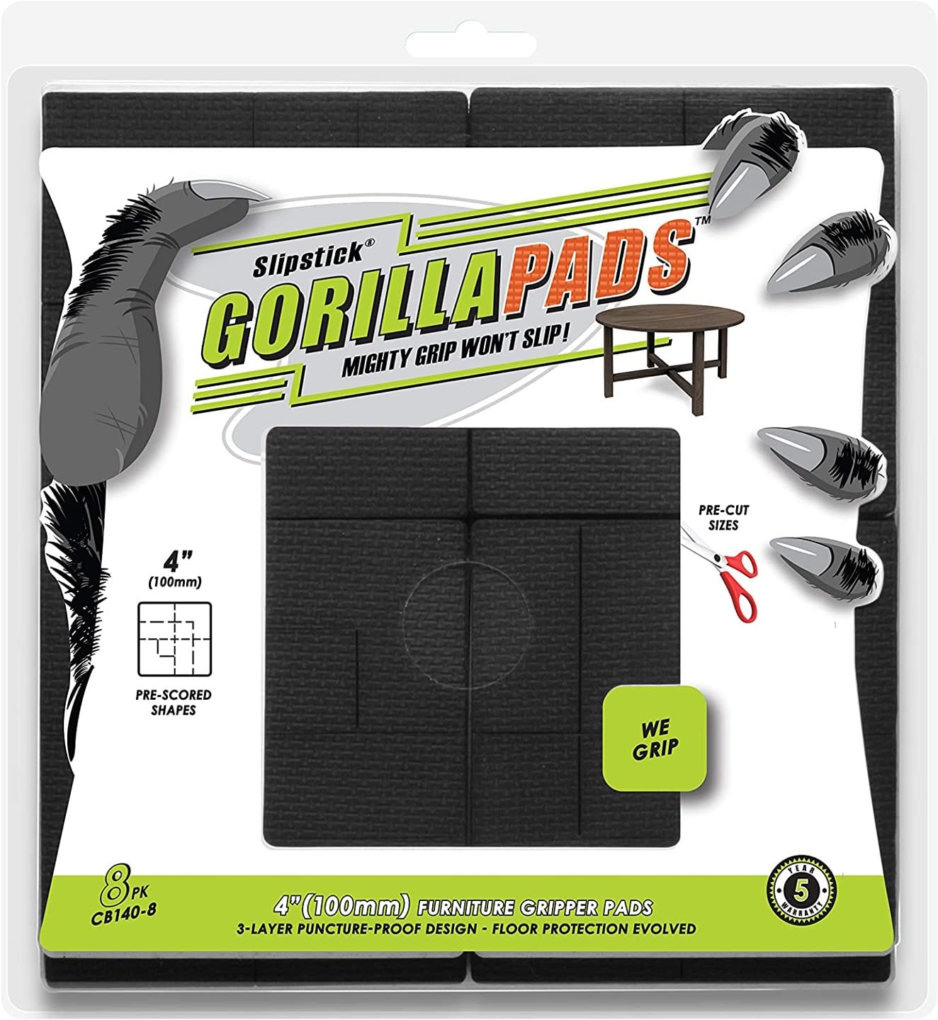 GorillaPads Non Slip Furniture Pads (8 Count)