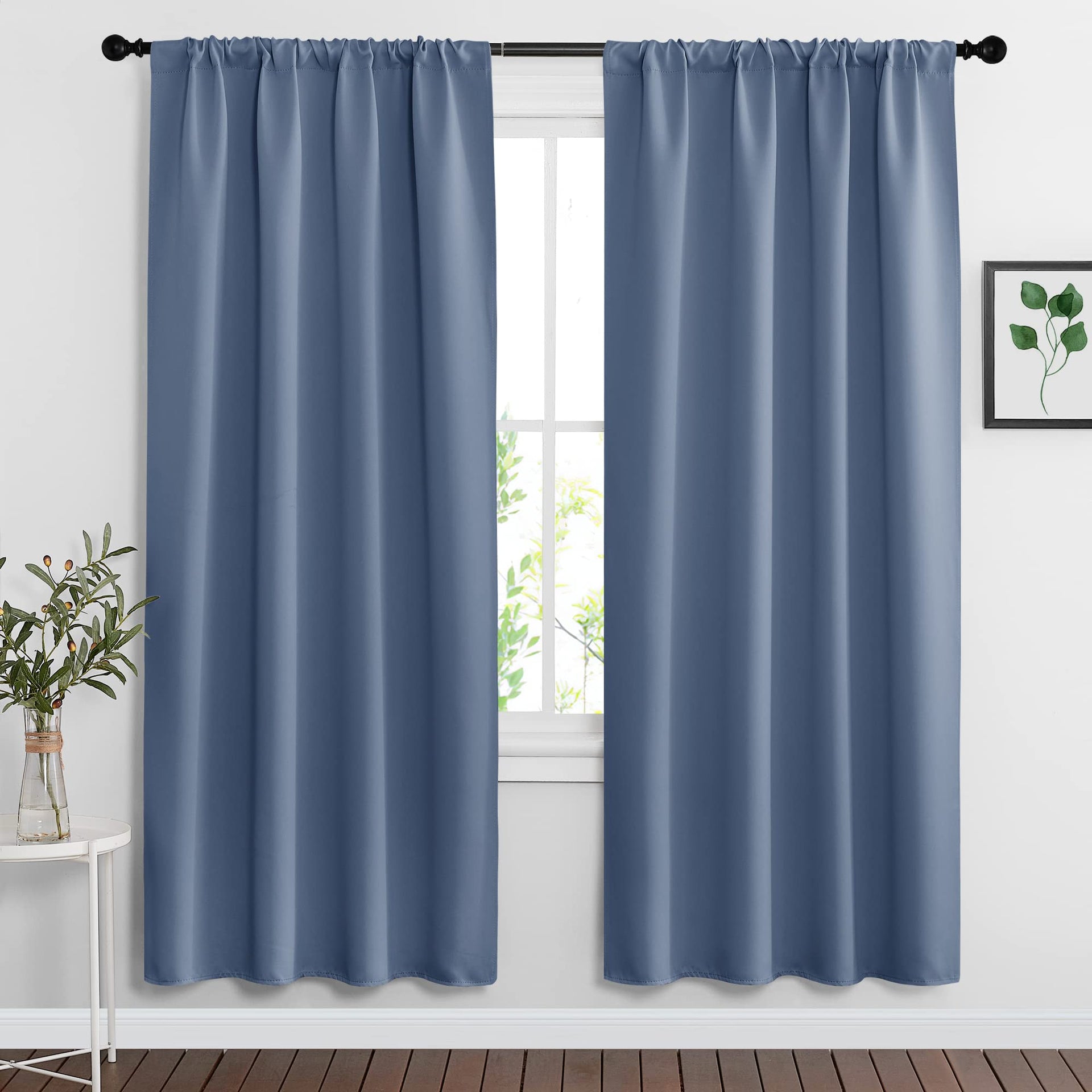 Blackout Curtains for Bedroom Living Room Nursery 72 inches Long (2 Count)