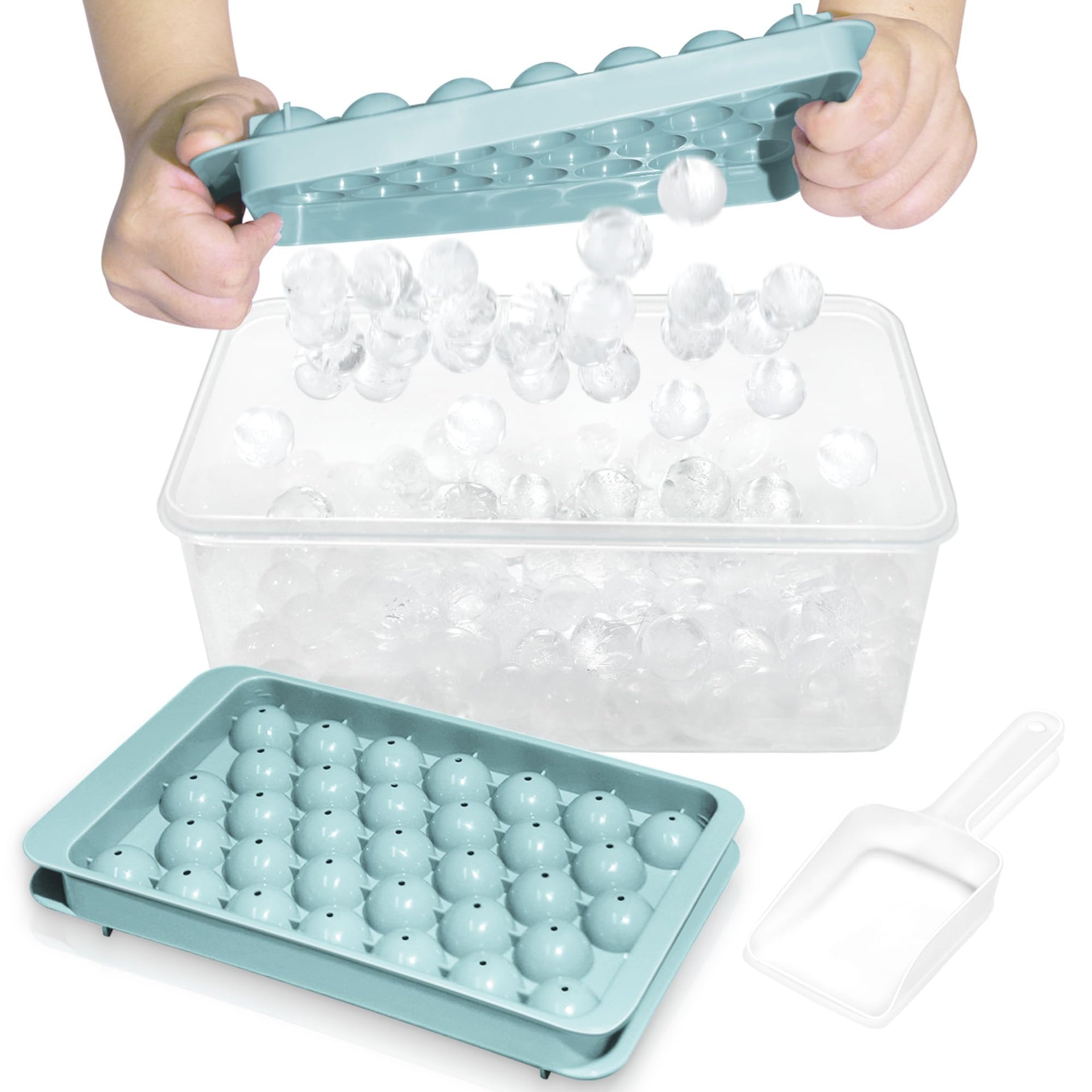 Ice Cube Tray with Lid and Bin