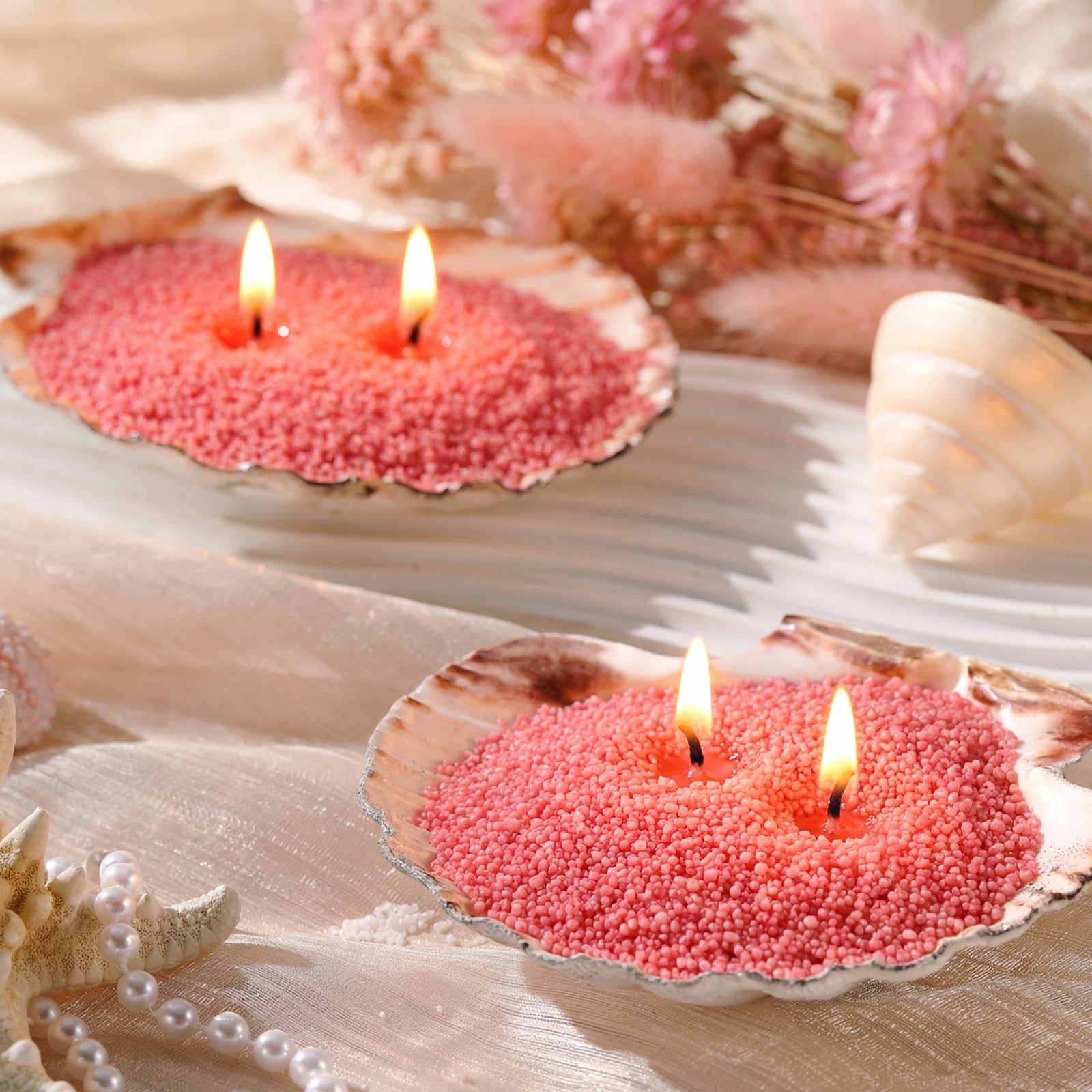 Candle Sand 3.3 lb DIY Pearled Candle Making Kit Included 20 Pcs Wicks and Refillable Beaded Wax Sand Beaded Wax Gift with Wicks Self Extinguish for Home Wedding Party Women